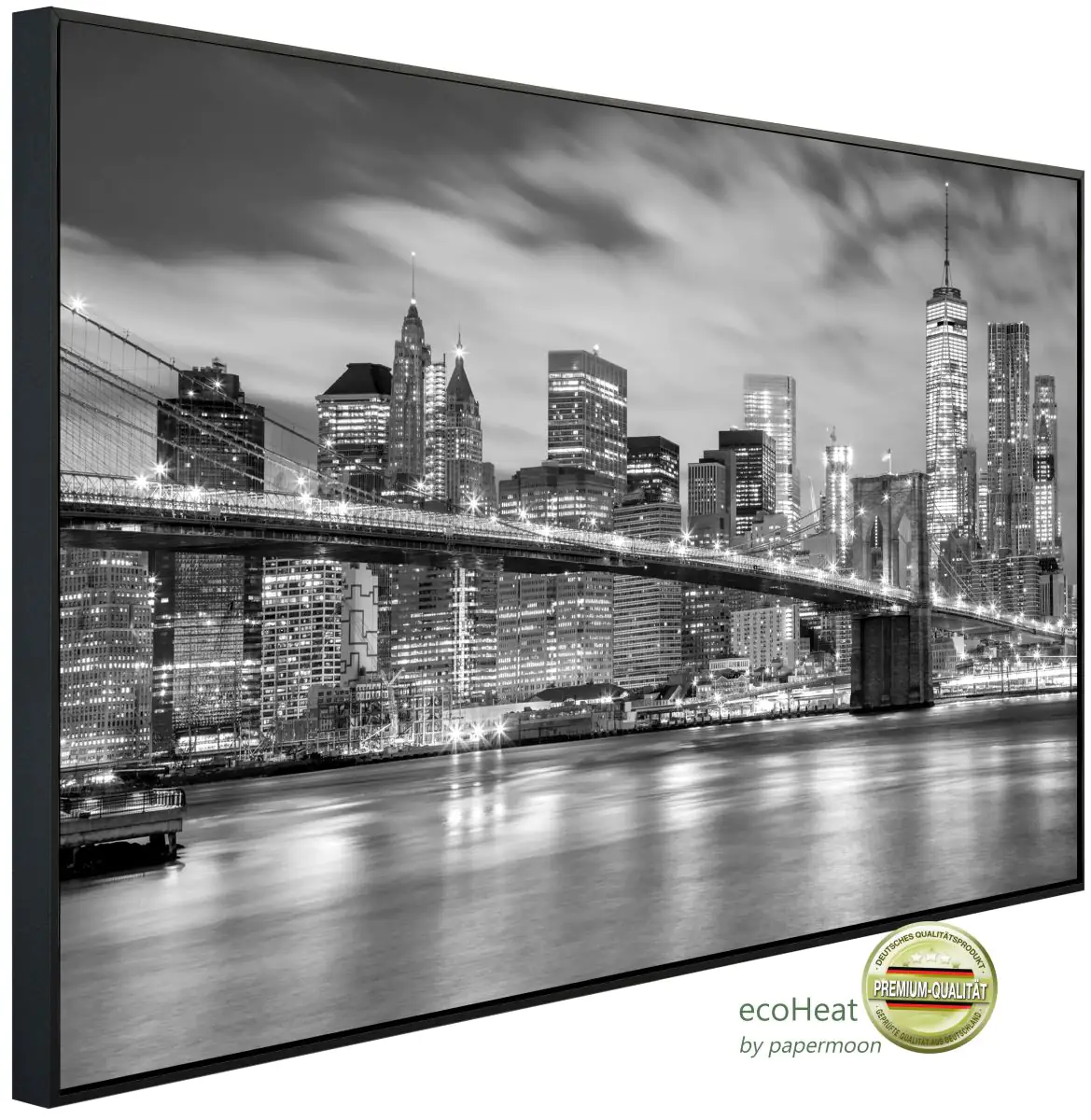 papermoon Infrarotheizkörper EcoHeat 90x120 cm 1200 Watt, Brooklyn Bridge