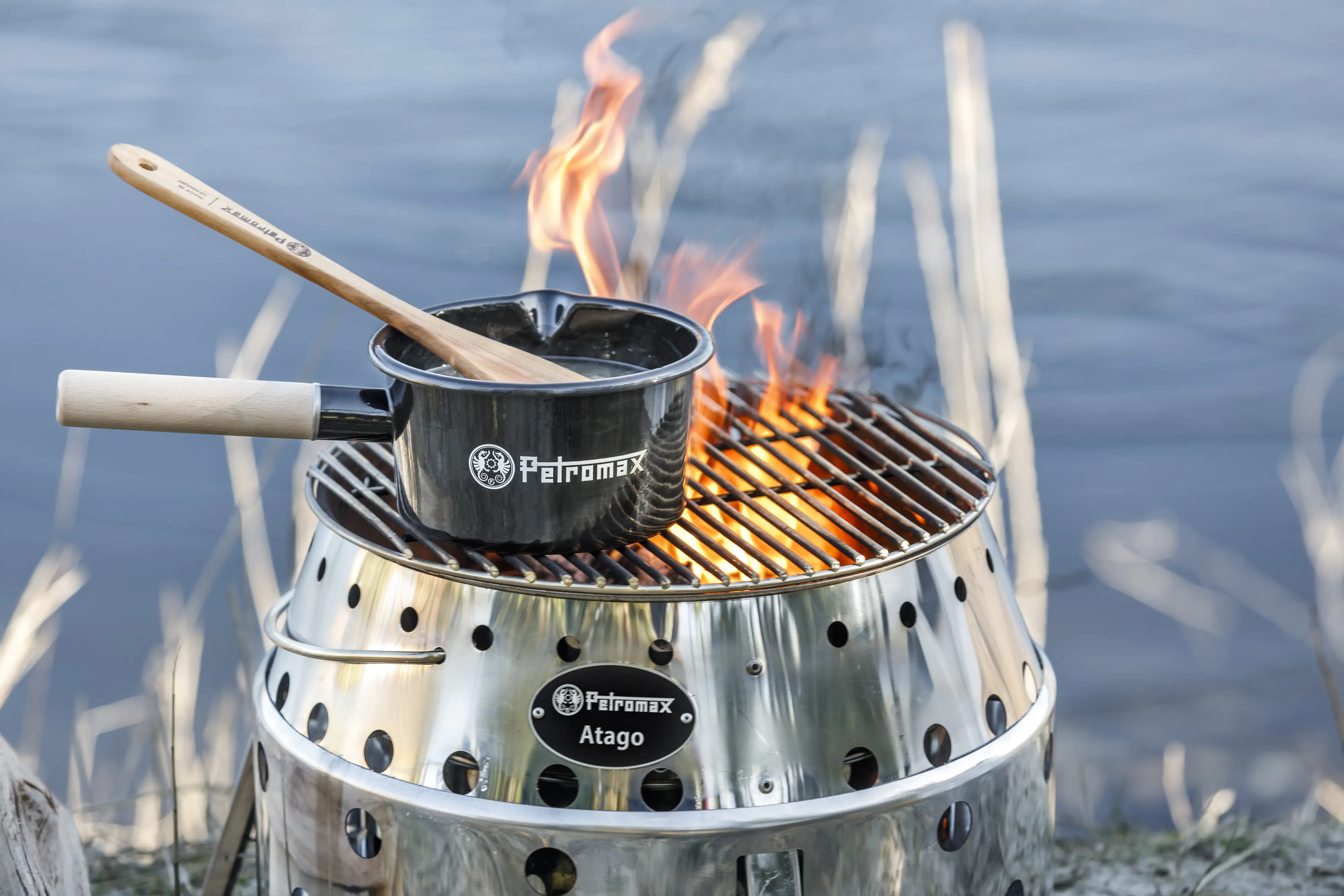 Petromax Stieltopf Emaille 1 Liter schwarz