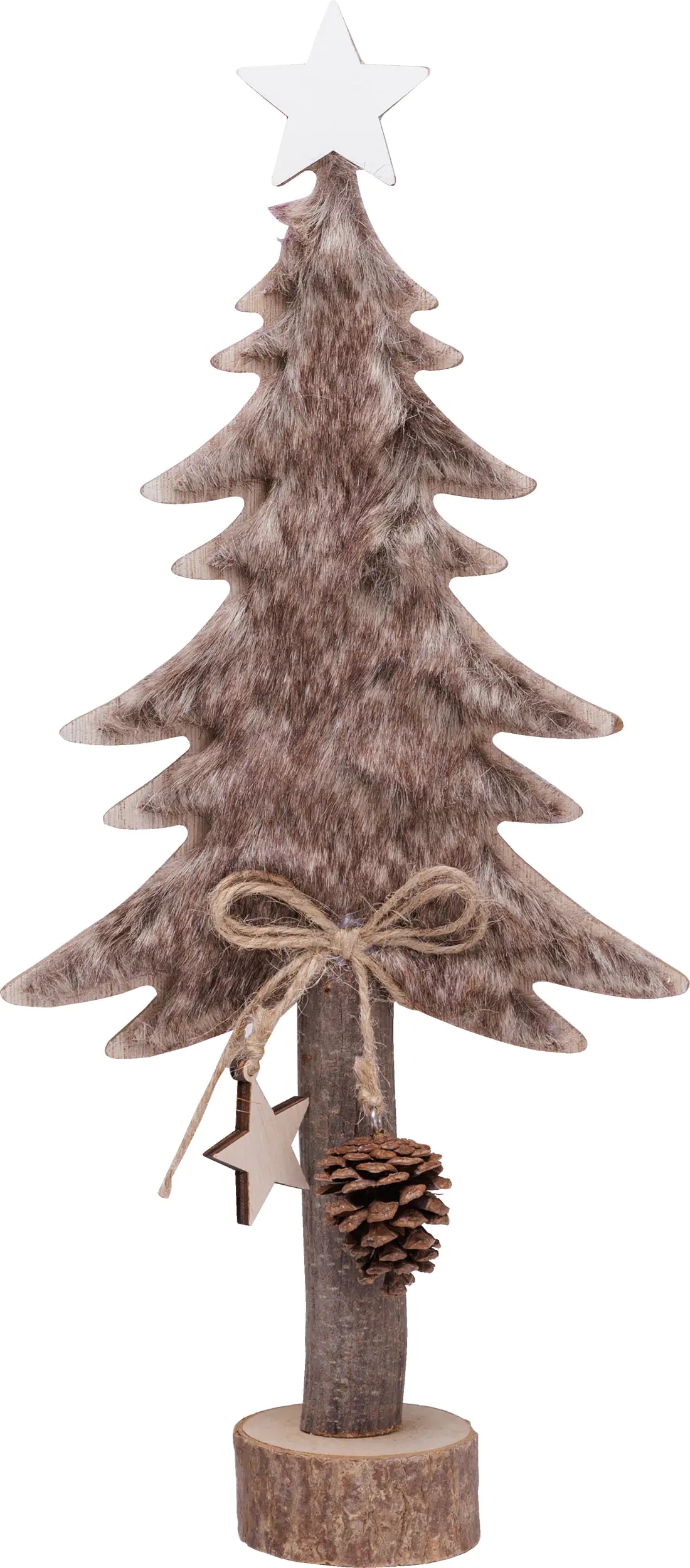TrendLine Dekofigur Holz Tannenbaum 36 x 16 cm braun