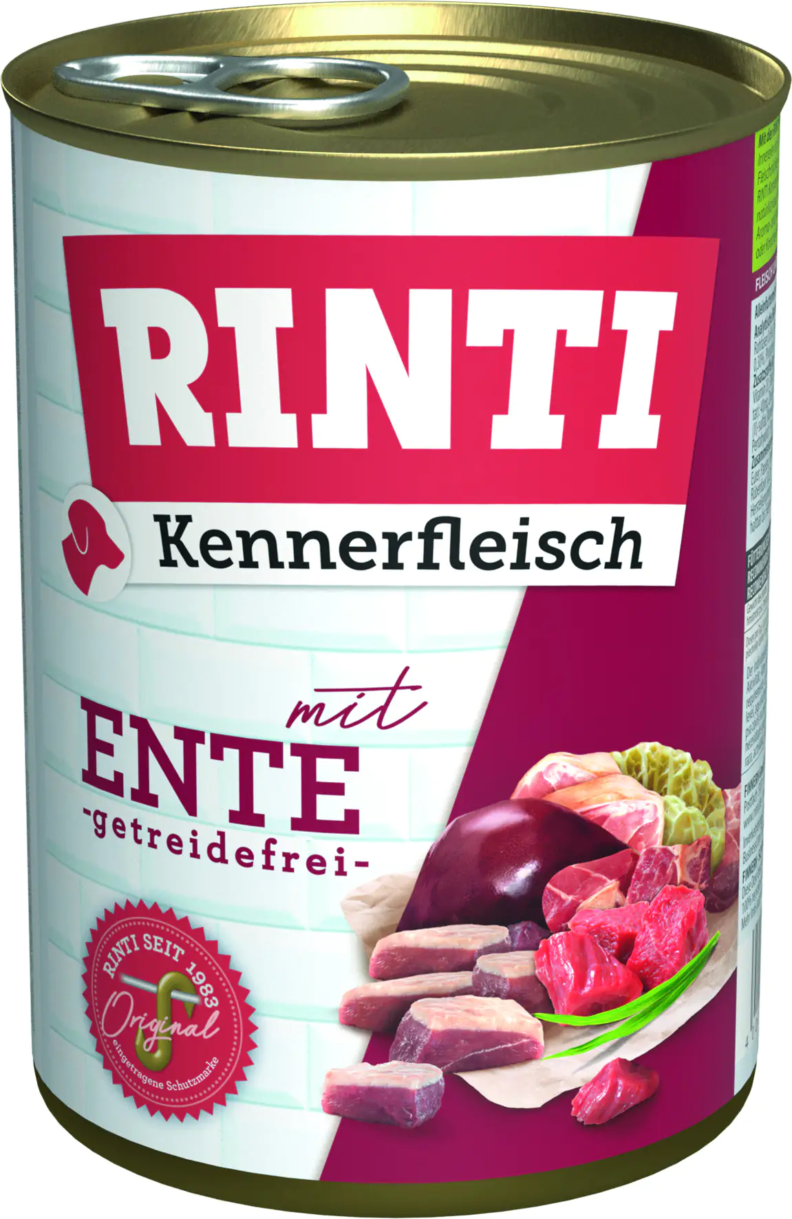 Rinti Kennerfleisch Hundenassfutter Adult 400 g Ente bei Kartonabnahme
