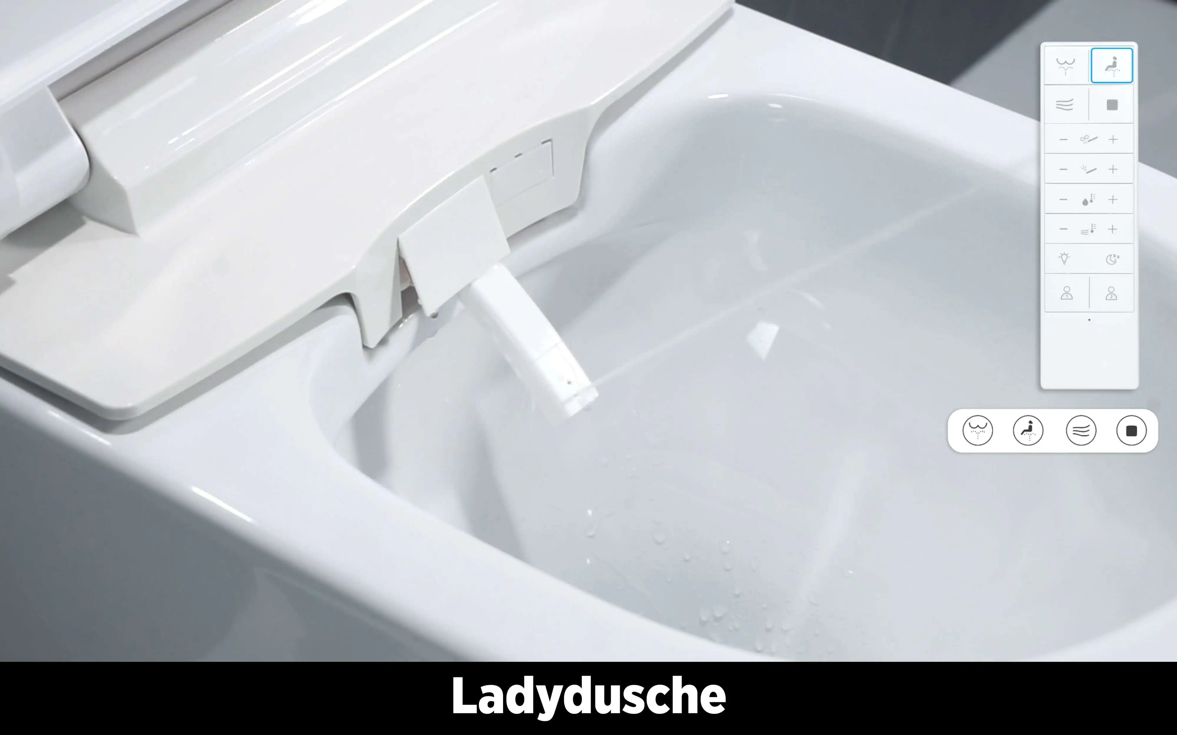 Adoomo Wand Dusch-WC spülrandlos Tiefspüler weiß inkl. WC Sitz