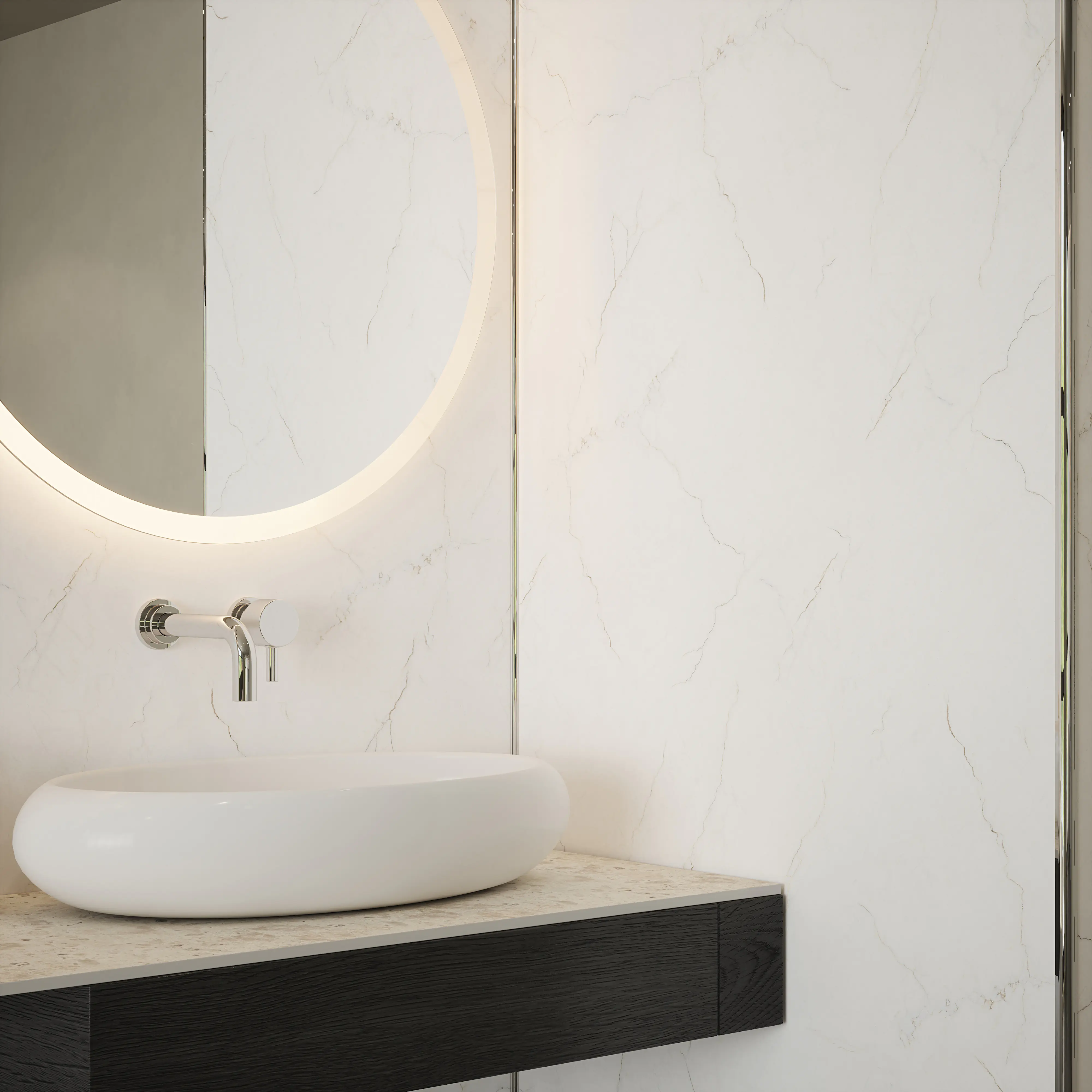 Wetwall Alloy Wandpaneel  Bianco Venato 60 x 244 cm