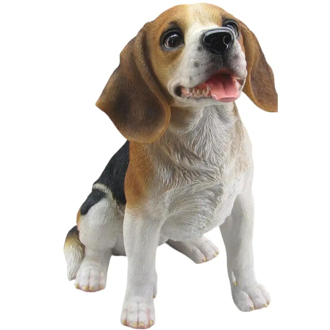 Dekofigur Beagle sitzend 35 x 21 x 32 cm braun weiß schwarz