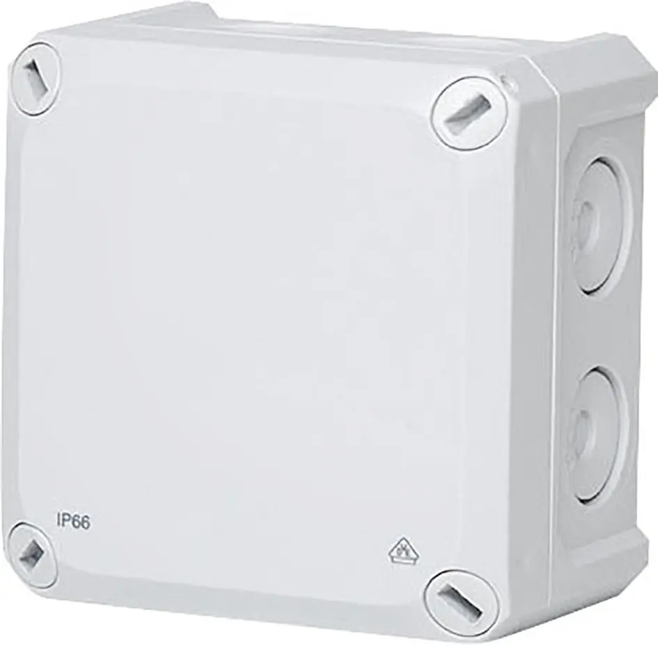 Abzweigkasten Aufputz IP66 mit Klemmleiste 110x110x67mm grau Abzweigkasten Aufputz IP66 mit Klemmleiste 110x110x67mm grau