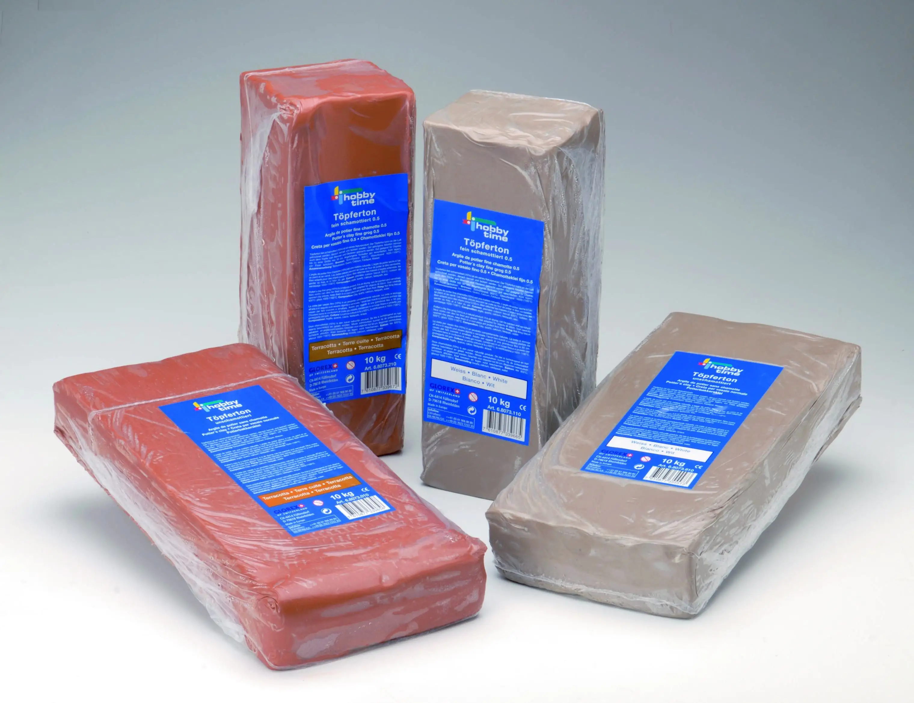 Glorex Töpferton 10 kg, weiß, feinschamottiert 0,5