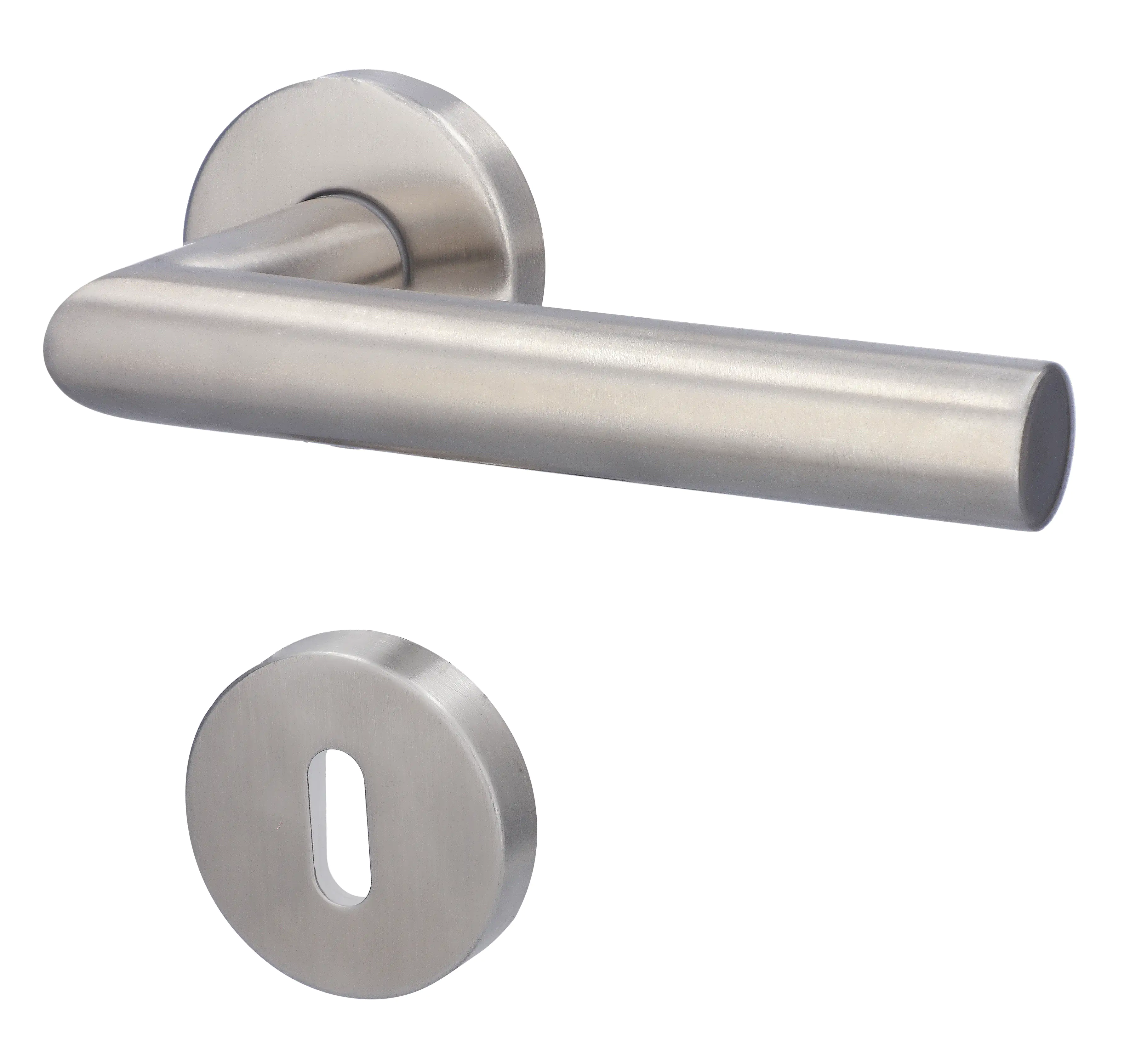 Alpertec BB-Rosettengarnitur Fair I Edelstahl silber rund