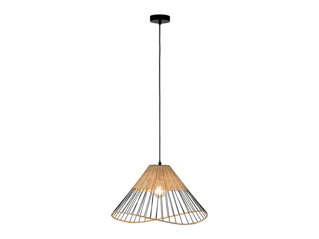 JustLight Pendelleuchte Reed schwarz 48 cm E27 dimmbar 60 W