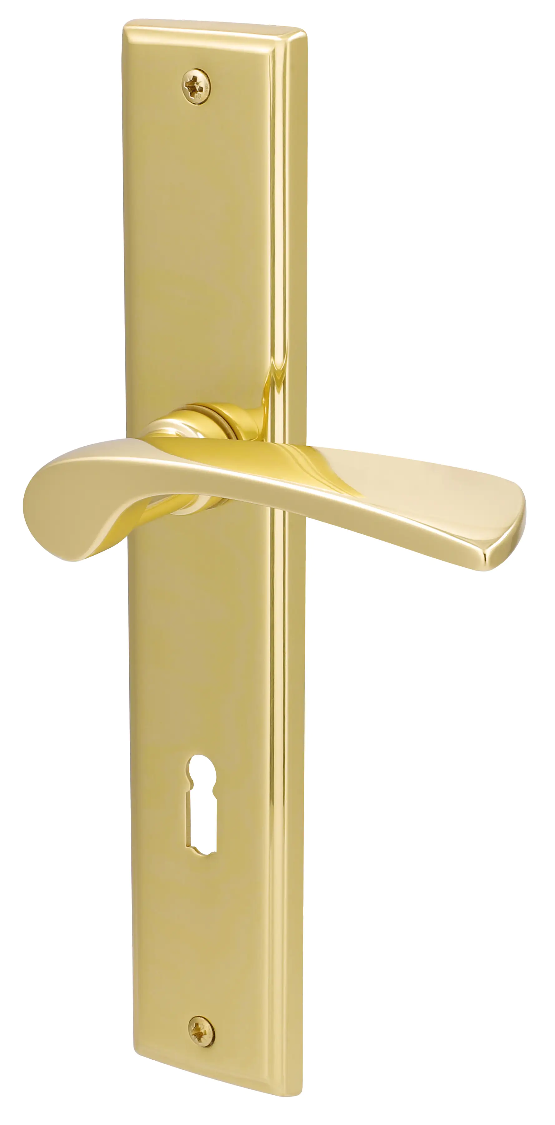 Alpertec BB-Langschildgarnitur Nelson Messing gold eckig