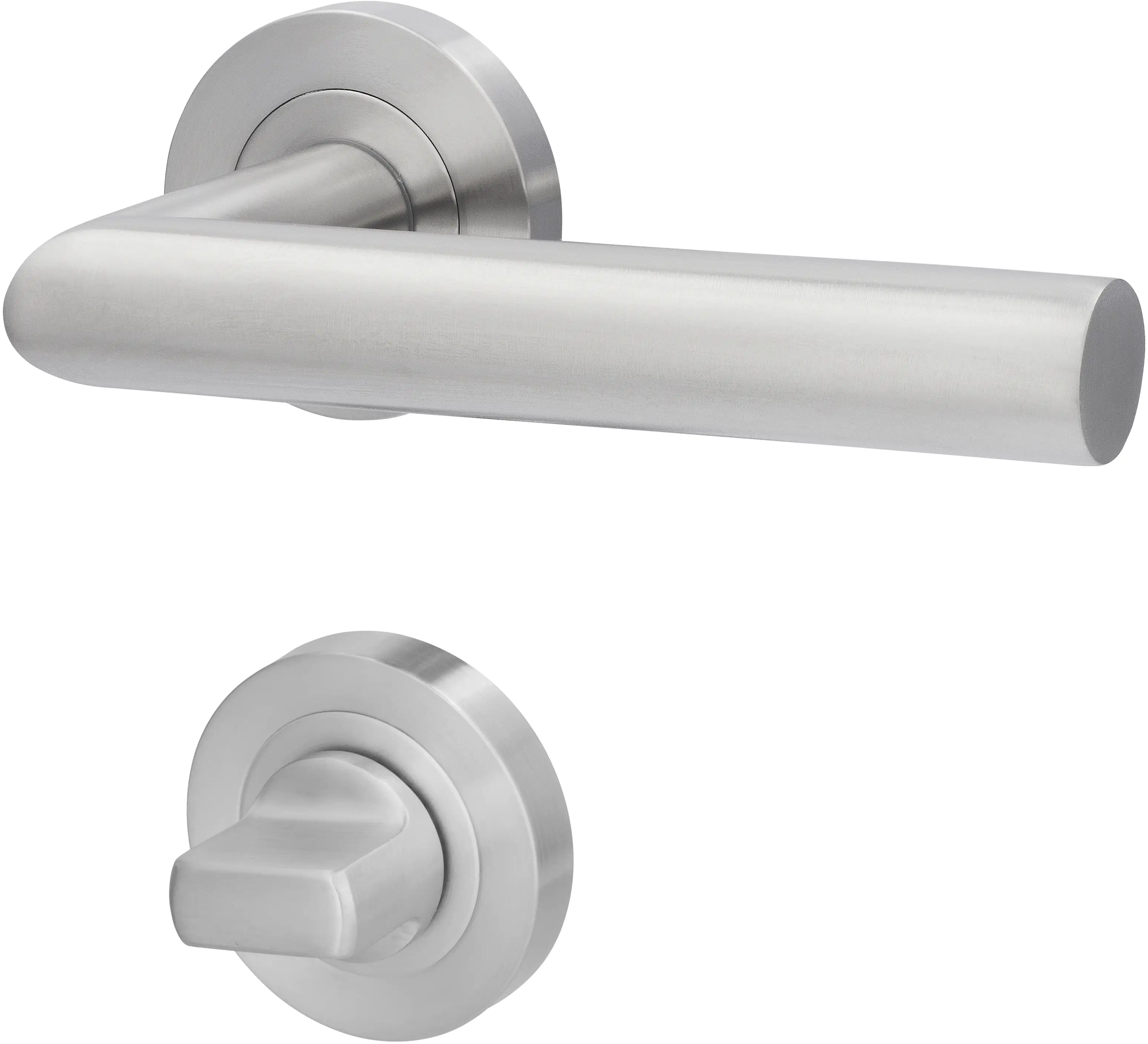 Alpertec WC-Rosettengarnitur Solid 9 Edelstahl silber rund