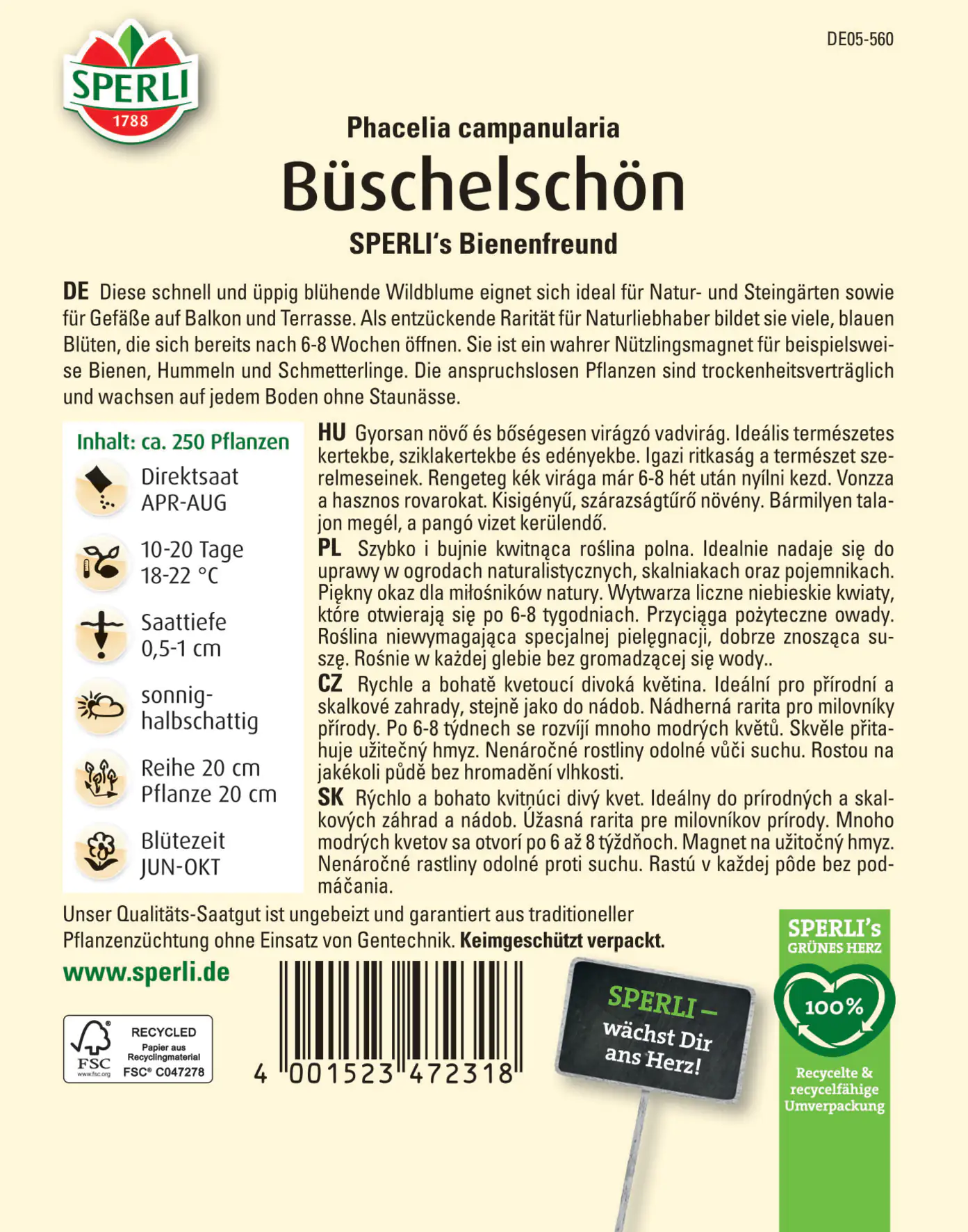 Sperli Büschelschön SPERLI's Bienenfreund