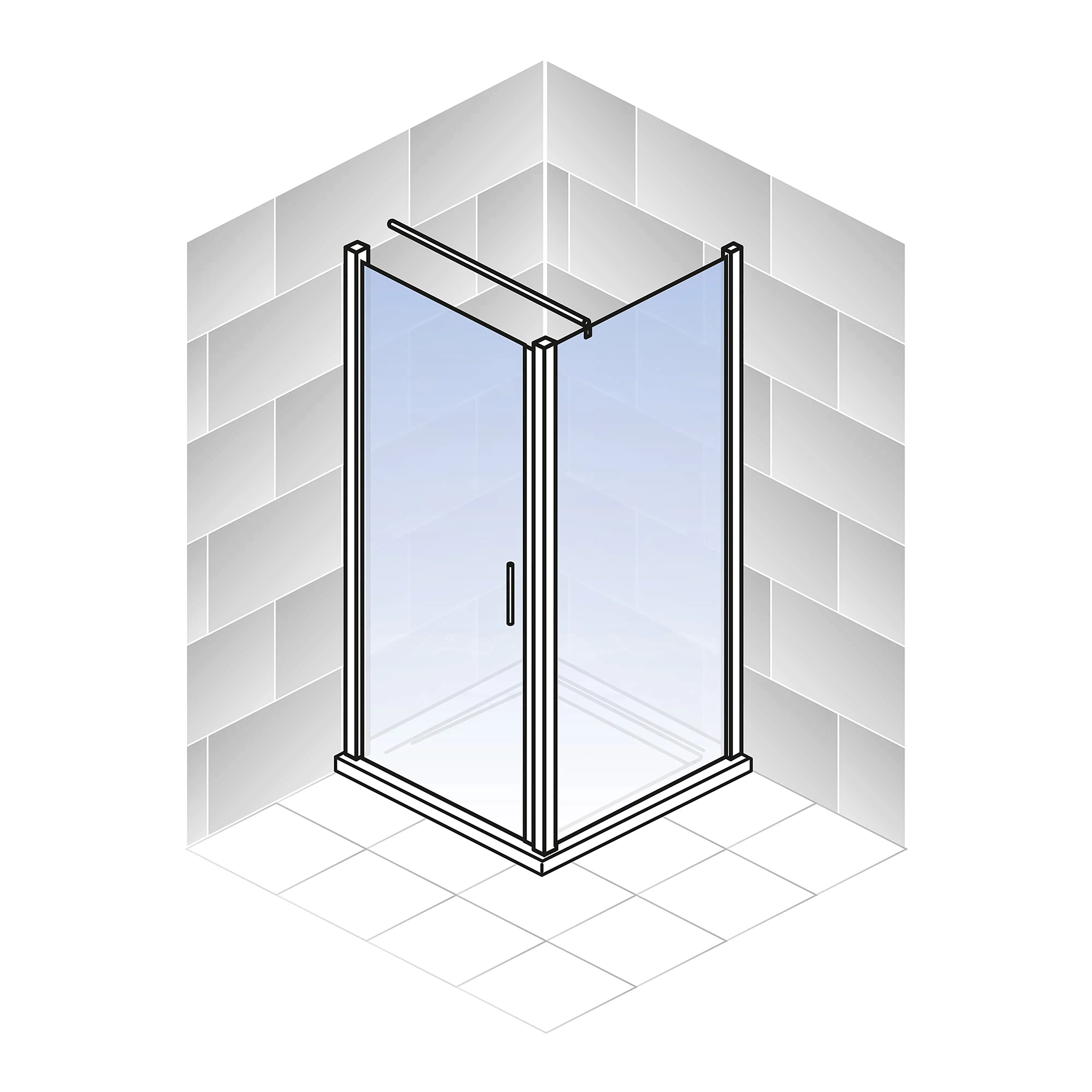 Schulte Drehtür Seitenwand 100 x 100 x 200 cm Toura