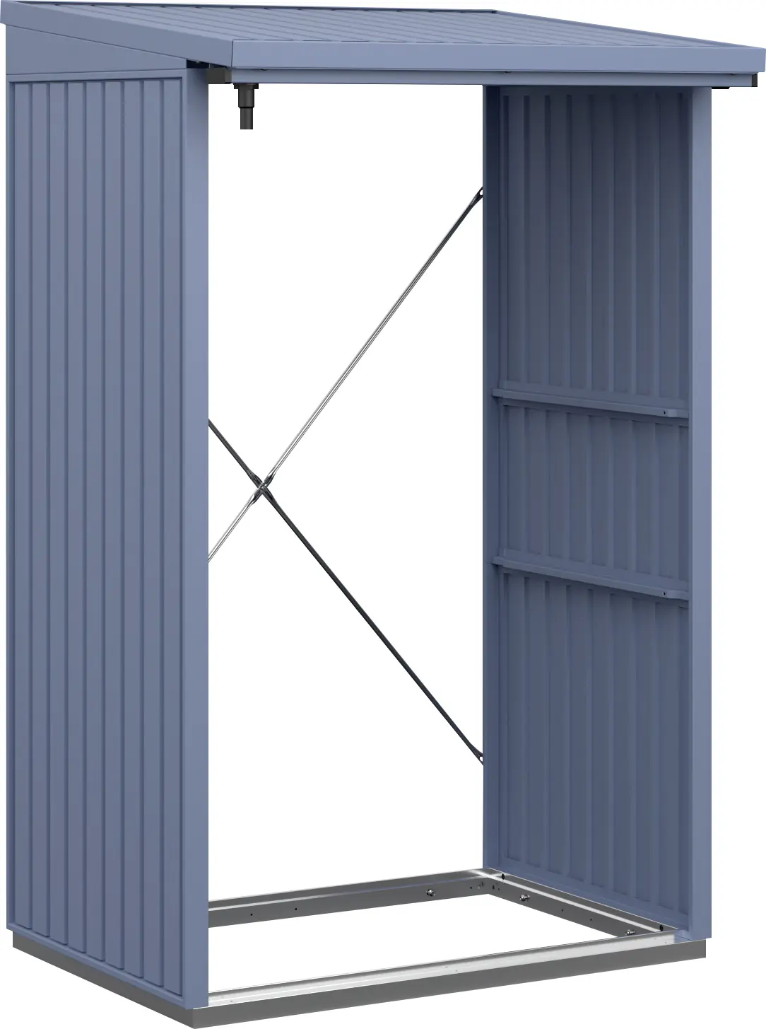 Ecostar Kaminholzregal Trend-V Typ 1, taubenblau, mit Verstrebung