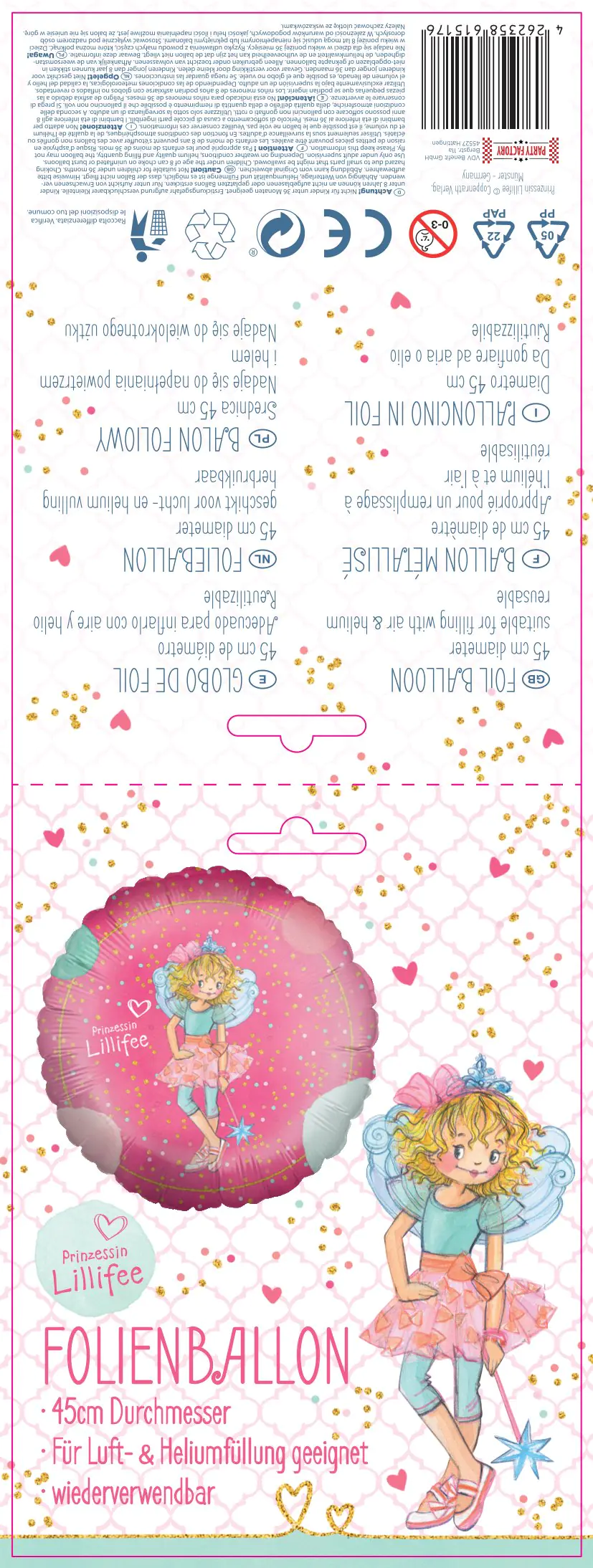 Folienballon Prinzessin Lillifee Ø 45 cm