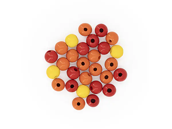 Glorex Holzperle orange mix 15 mm -14 Stück