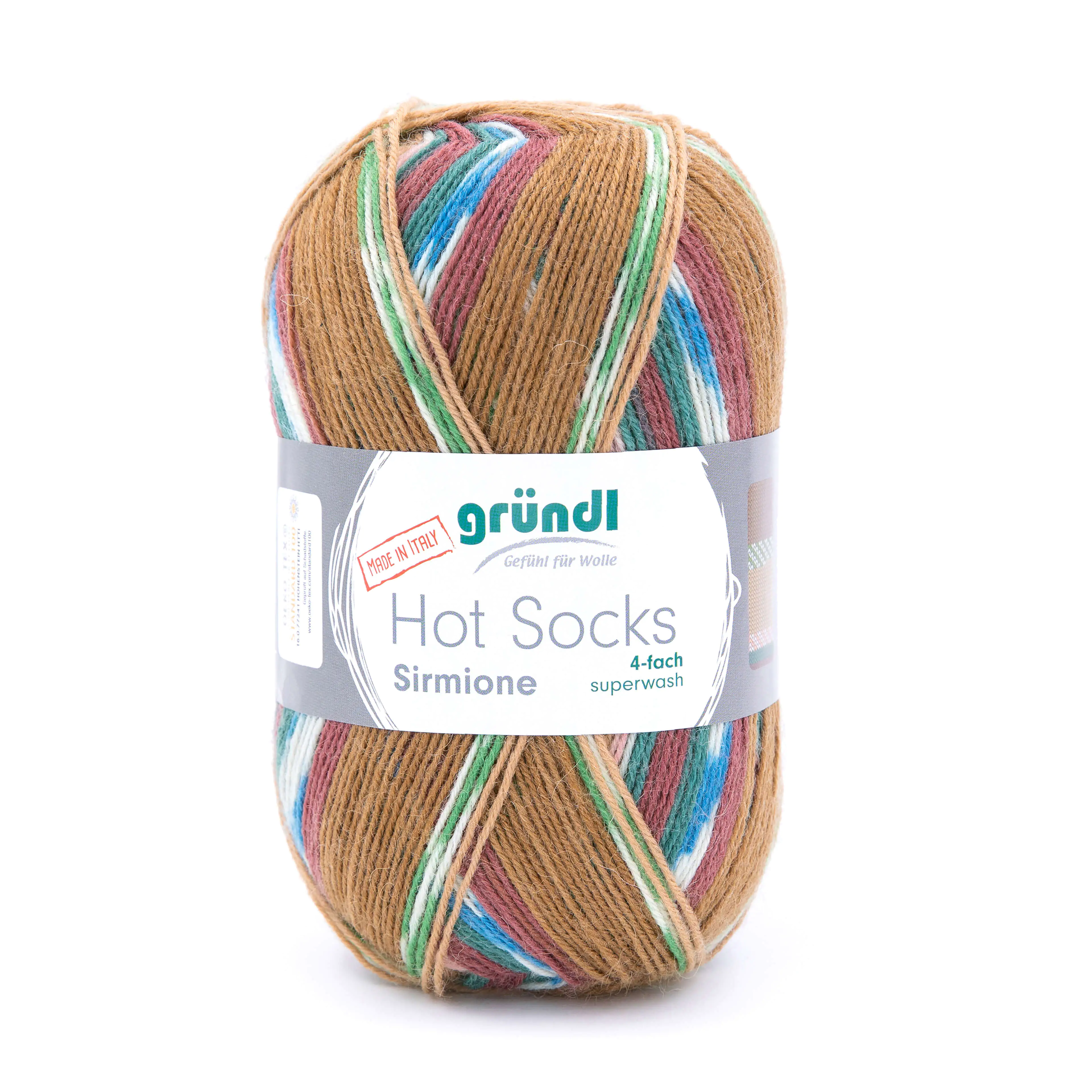 Gründl Wolle Hot Socks Sirmione 100 g espresso-multicolor 