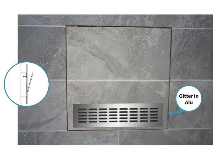 Ottofond Revisionsklappe inkl. Lüftungsgitter 35,5 x 25 cm alu