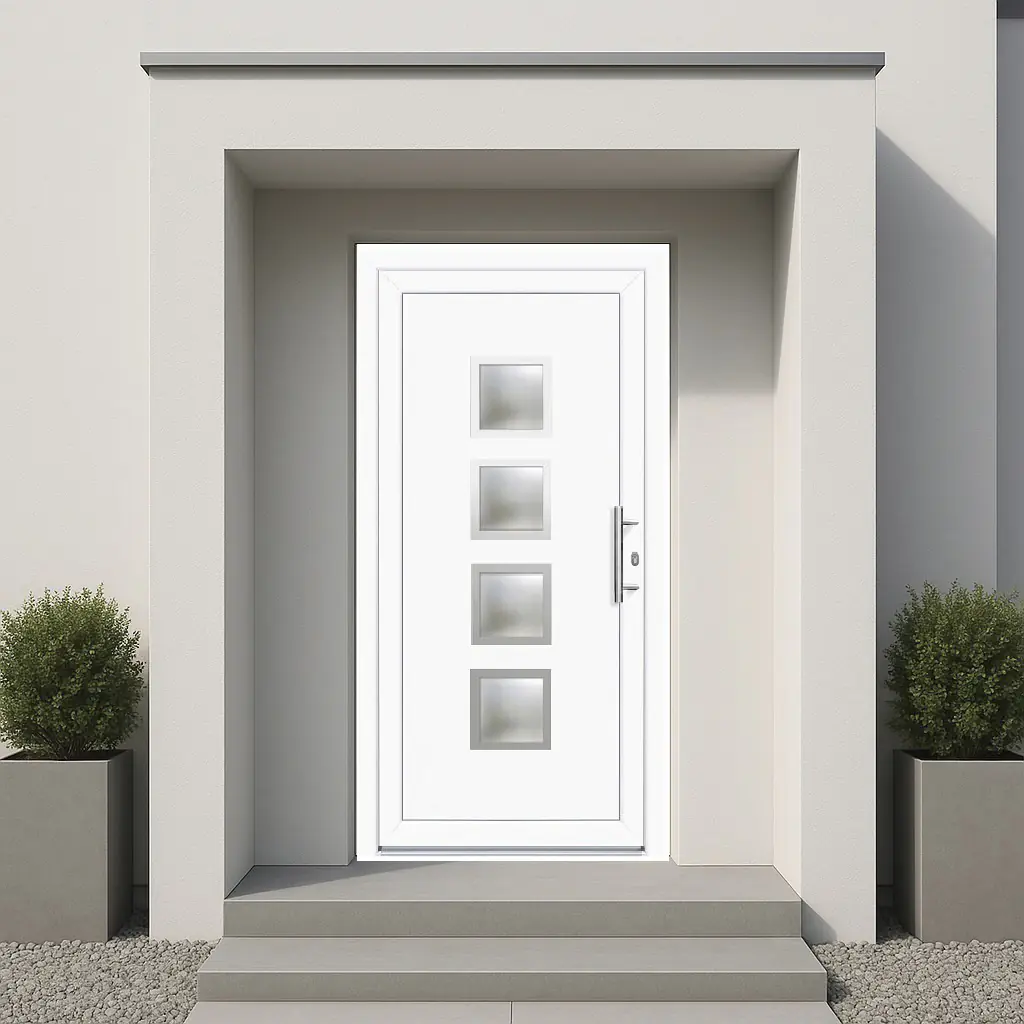 Panto Kunststoff-Haustür K025 100 x 200 cm DIN R weiß