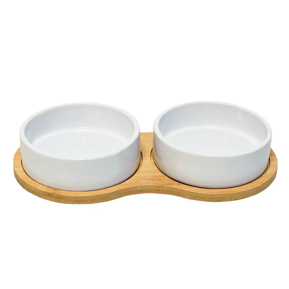 Nobby Futterbar Bambasso aus Bambusholz mit 2 Keramiknäpfen à 400 ml Nobby Futterbar Bambasso aus Bambusholz mit 2 Keramiknäpfen à 400 ml