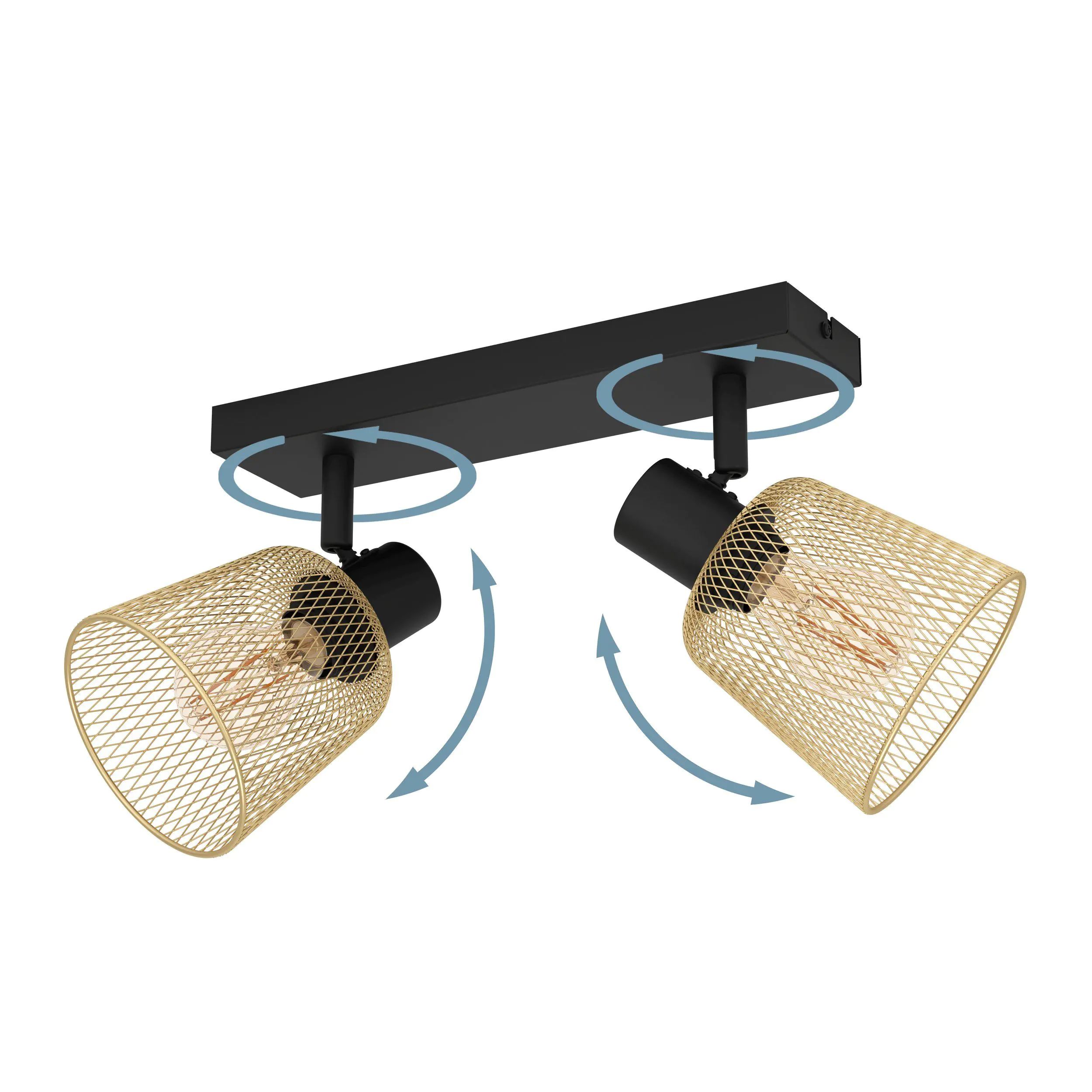 Eglo 2er Spot Coslada schwarz messing 32 x 8 cm Eglo 2er Spot Coslada schwarz messing 32 x 8 cm