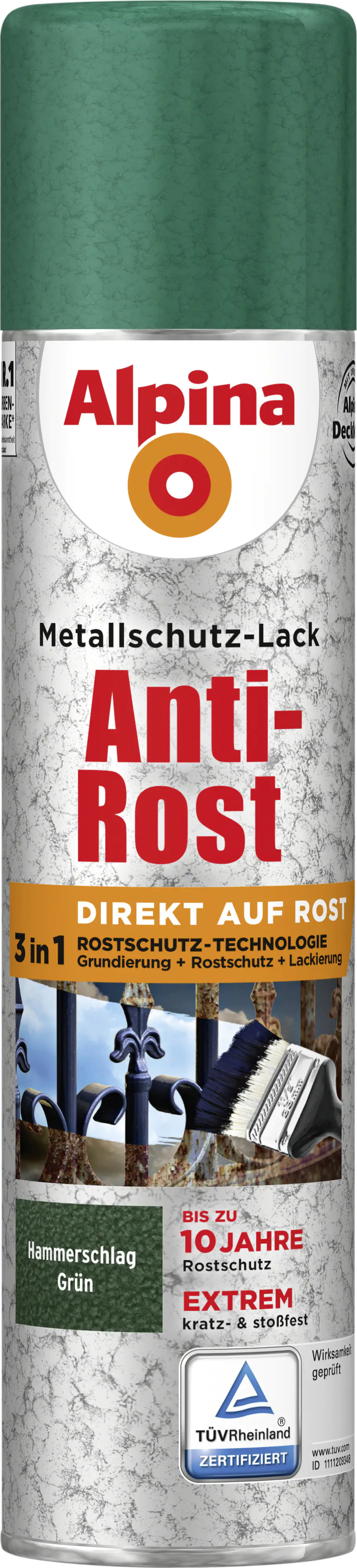 Alpina Sprühmetallschutz-Lack Hammerschlag 400 ml grün Alpina Sprühmetallschutz-Lack Hammerschlag 400 ml grün