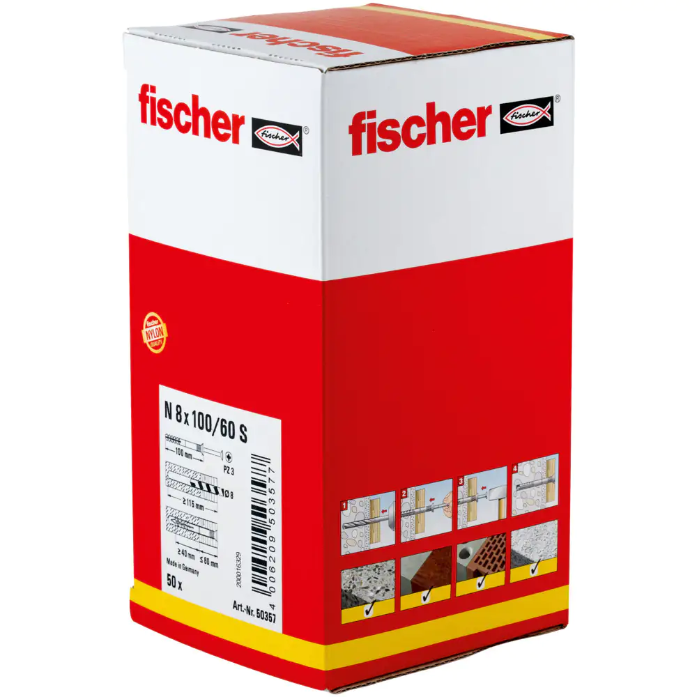 Fischer Nageldübel N 8.0 x 100 mm - 50 Stück