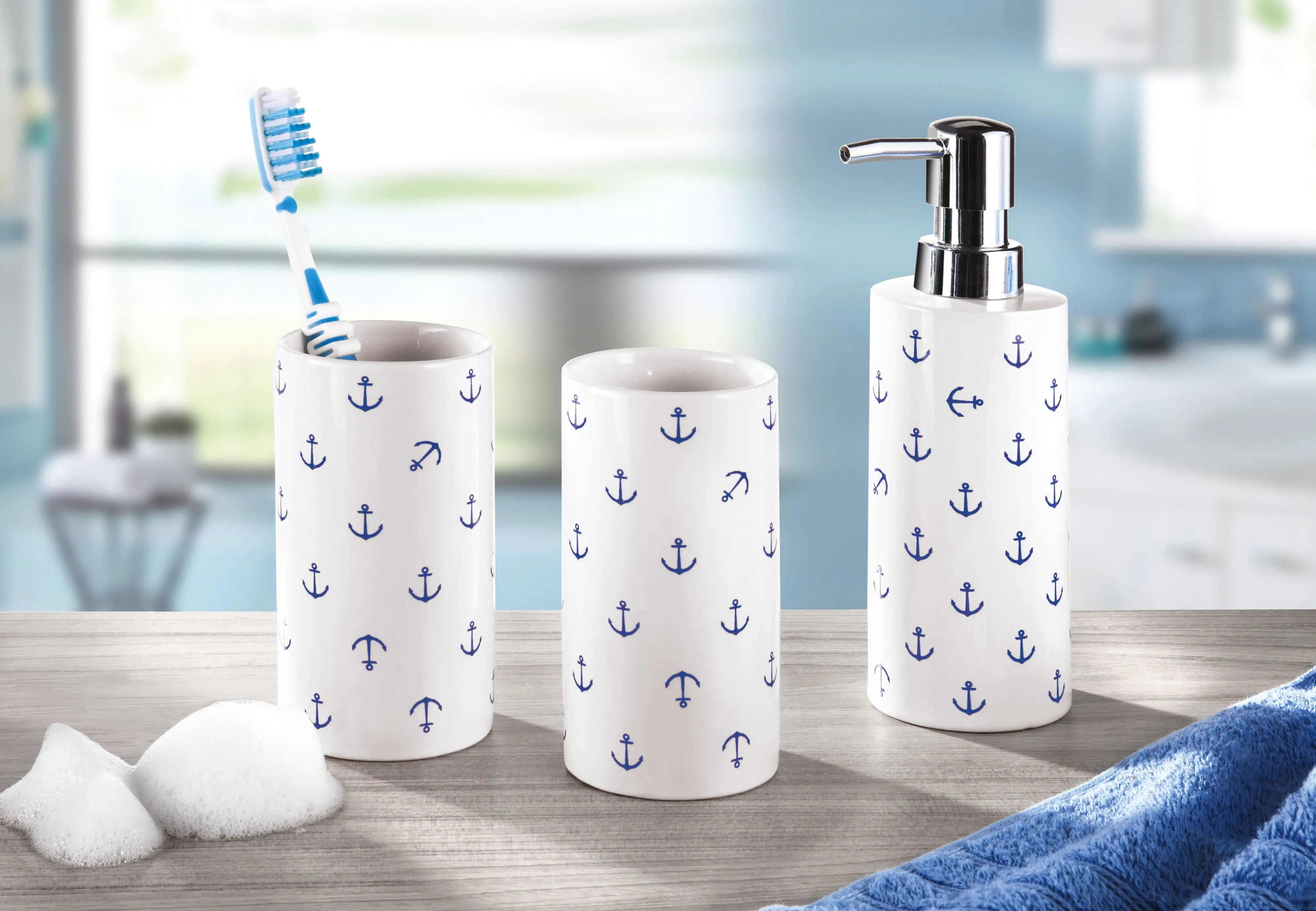 Kleine Wolke WC-Bürstenhalter Anchor dunkelblau
