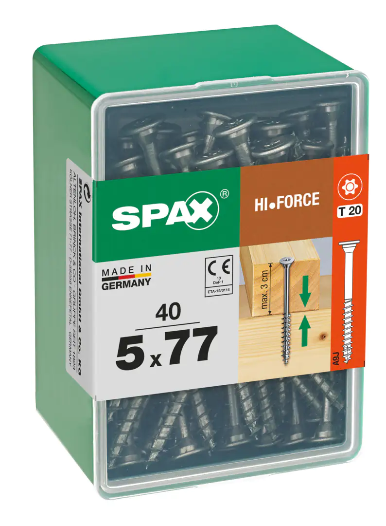 Spax Universalschrauben 5.0 x 77 mm TX 20 - 40 Stk. Spax Universalschrauben 5.0 x 77 mm TX 20 - 40 Stk.