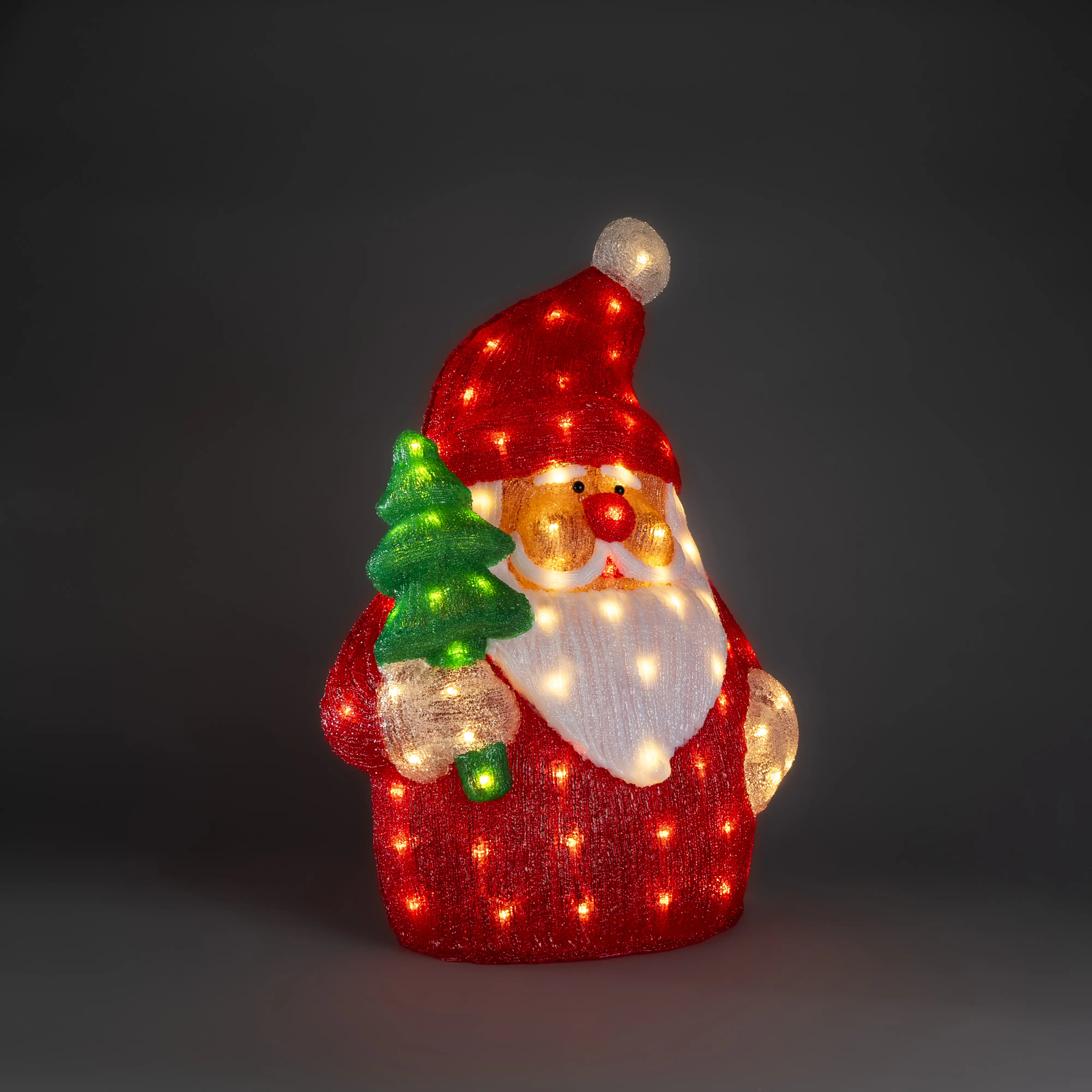Konstsmide LED Weihnachtsdeko Weihnachtsmann flach 72 Dioden 58 cm warmweiß