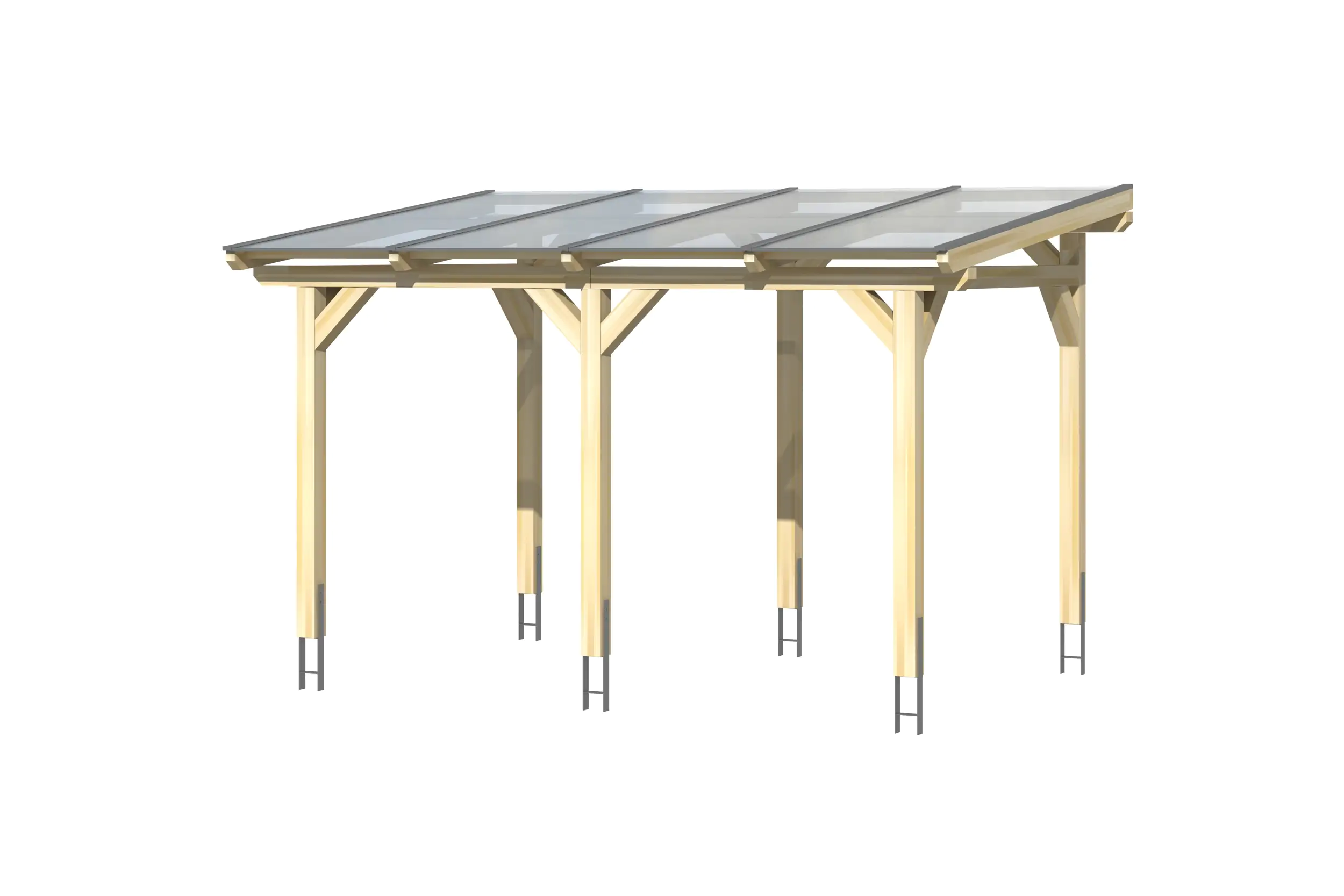 SKAN HOLZ Terrassenüberdachung Siena 434 x 400 cm, Leimholz, natur