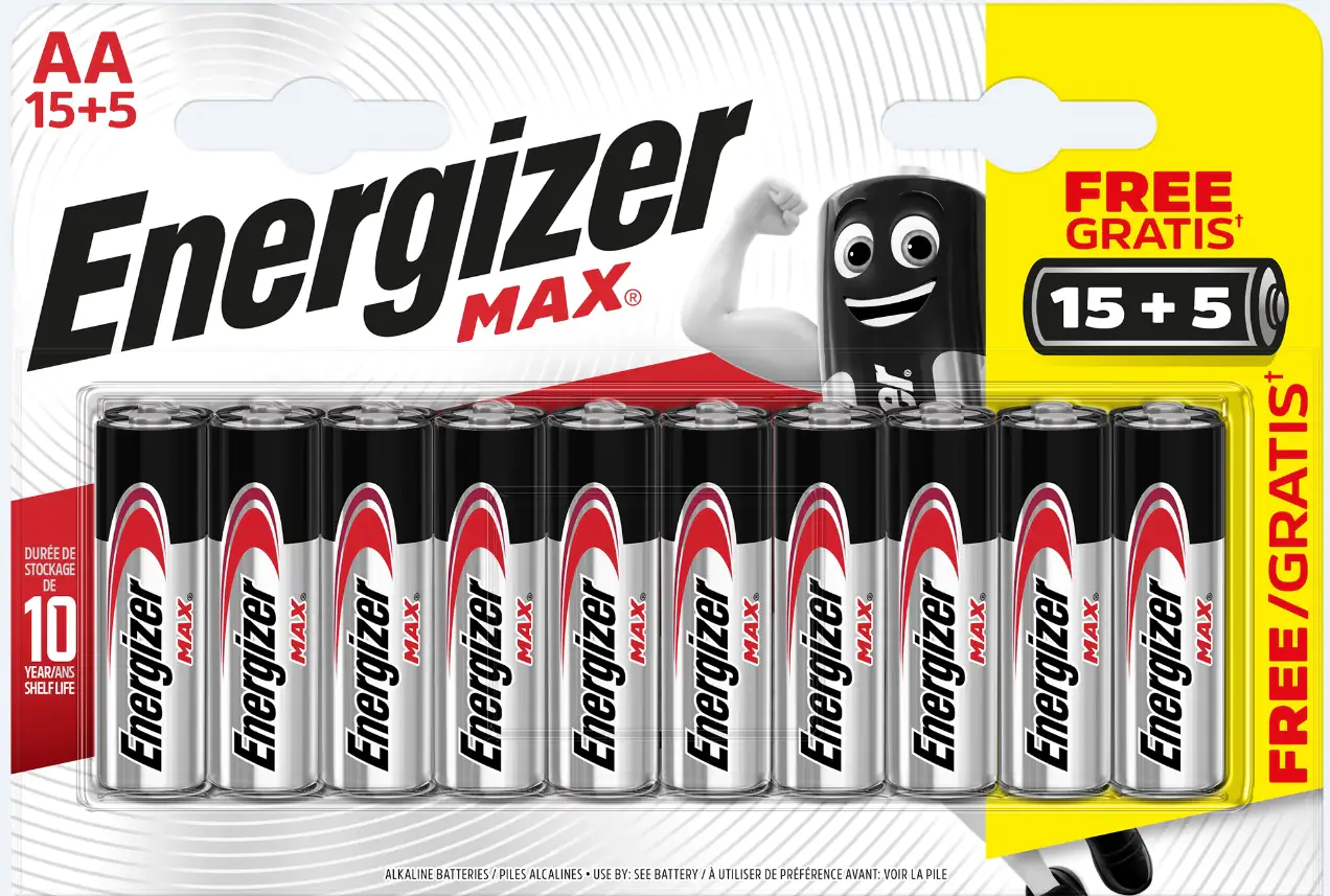 7638900426977 Energizer Alkaline Max Batterie Mignon AA 1,5 V, 15 + 5 Pack
