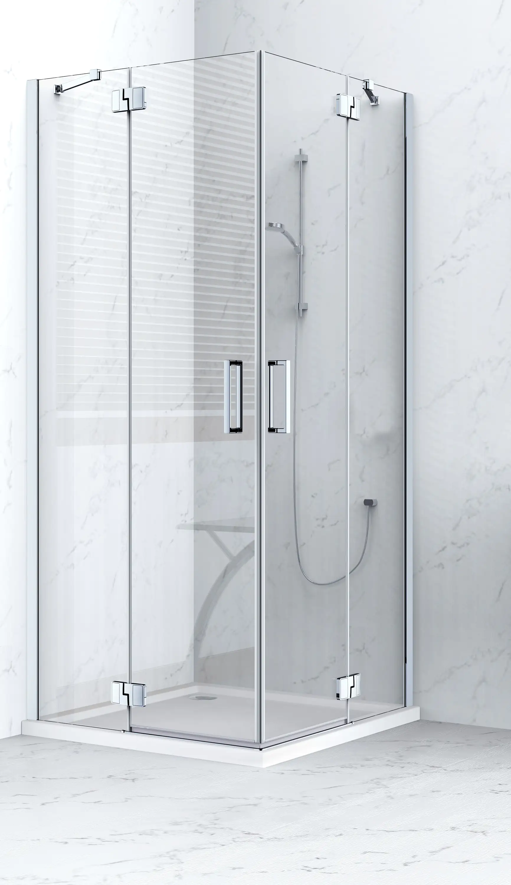 Primaster Eckdusche Easy-8 De Luxe Drehtür 90 x 90 cm Klarglas chrom Primaster Eckdusche Easy-8 De Luxe Drehtür 90 x 90 cm Klarglas chrom