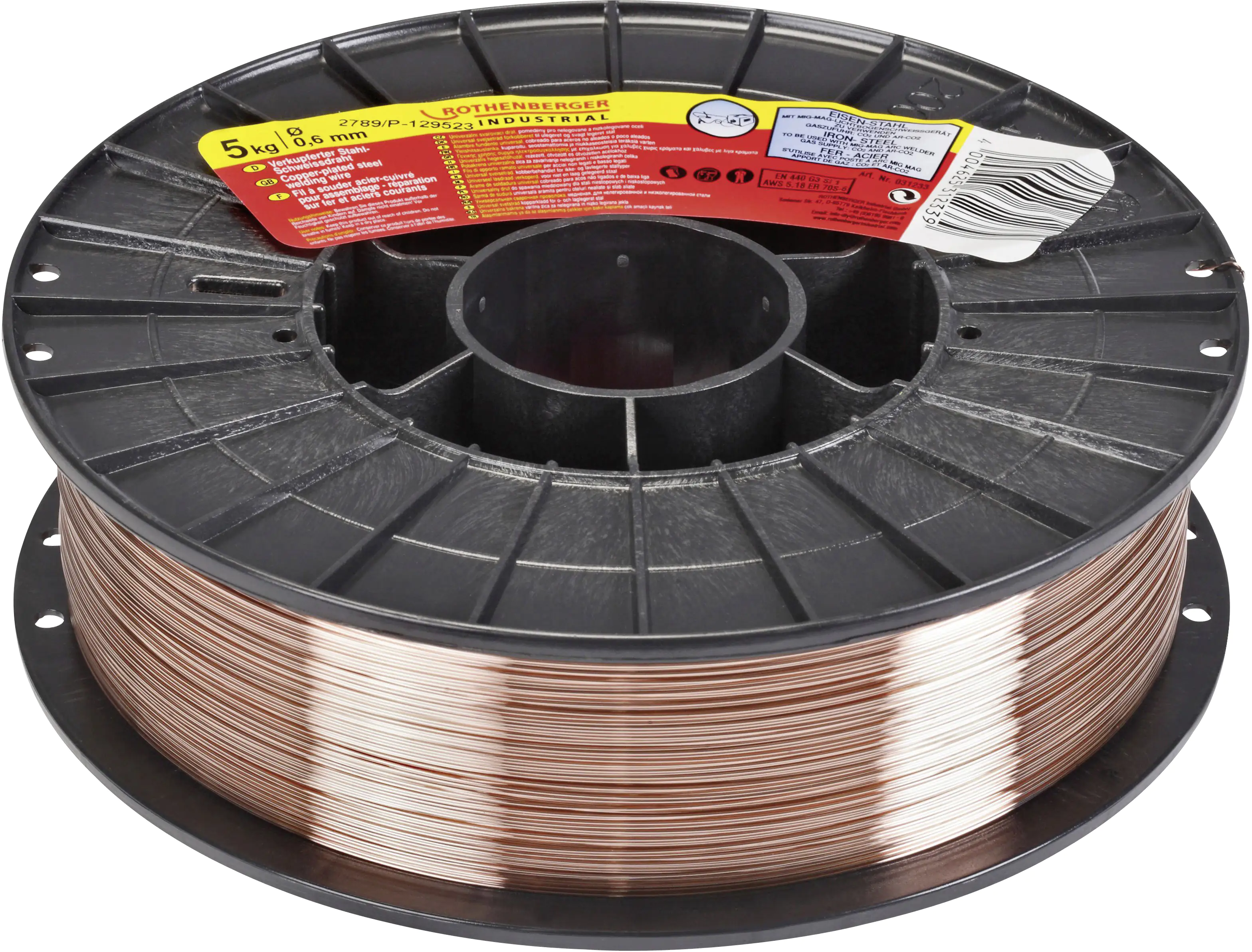 Rothenberger Schutzgas-Schweißdraht verkupfert Ø 0,6 mm, 5 kg