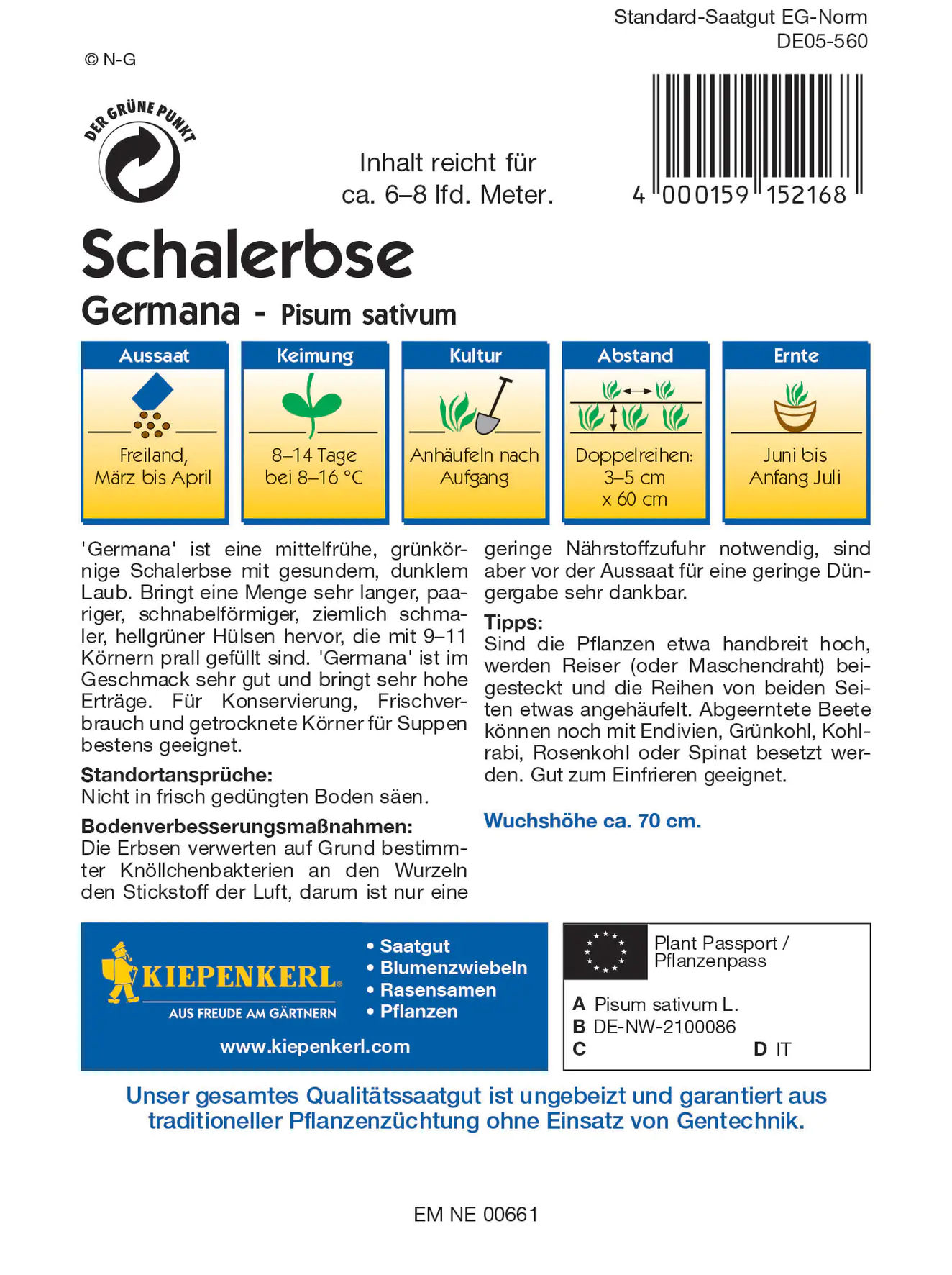 Kiepenkerl Schalerbse Germana