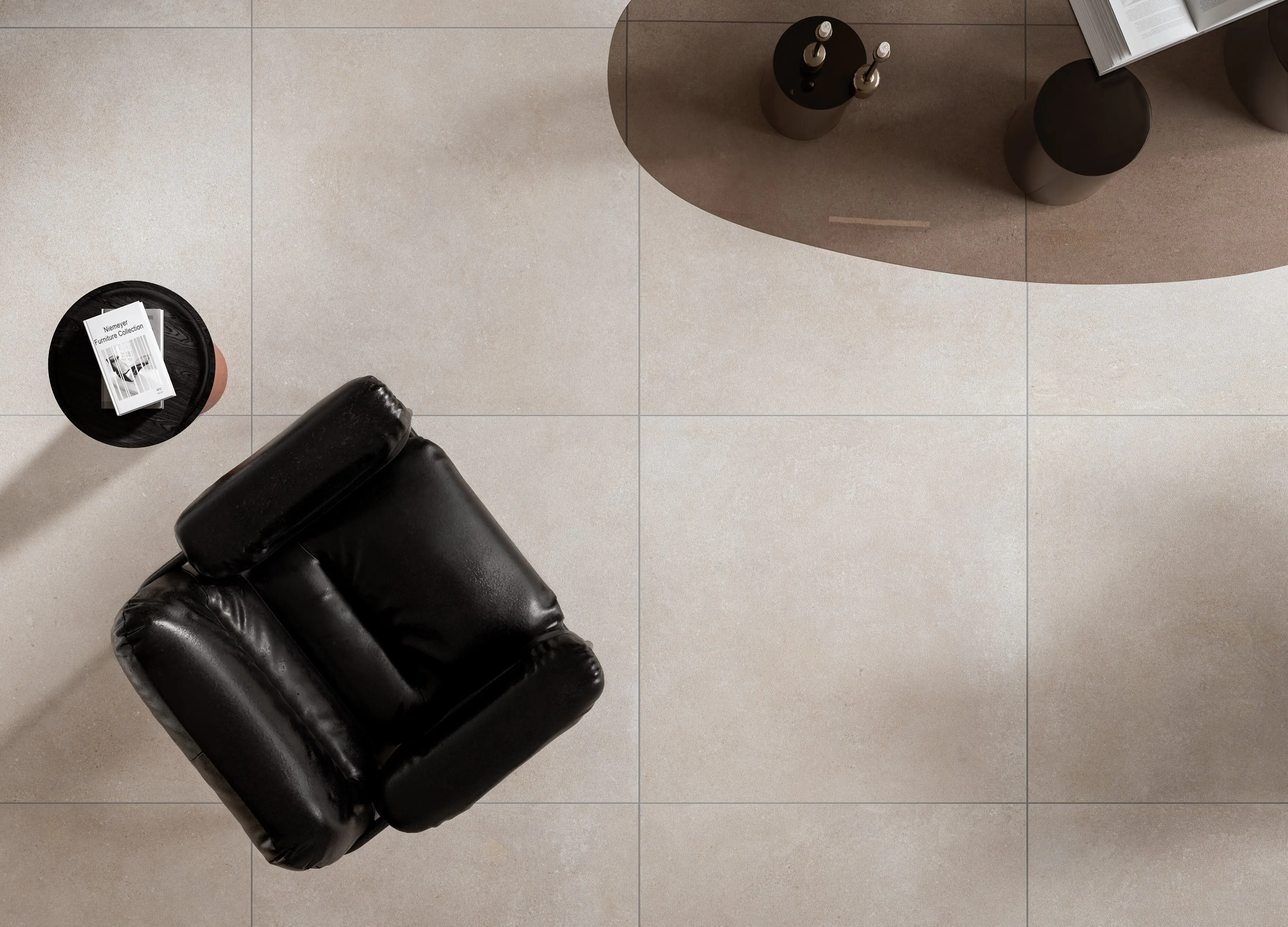 Bodenfliese Feinsteinzeug Modern Concrete 60 x 60 cm ivory