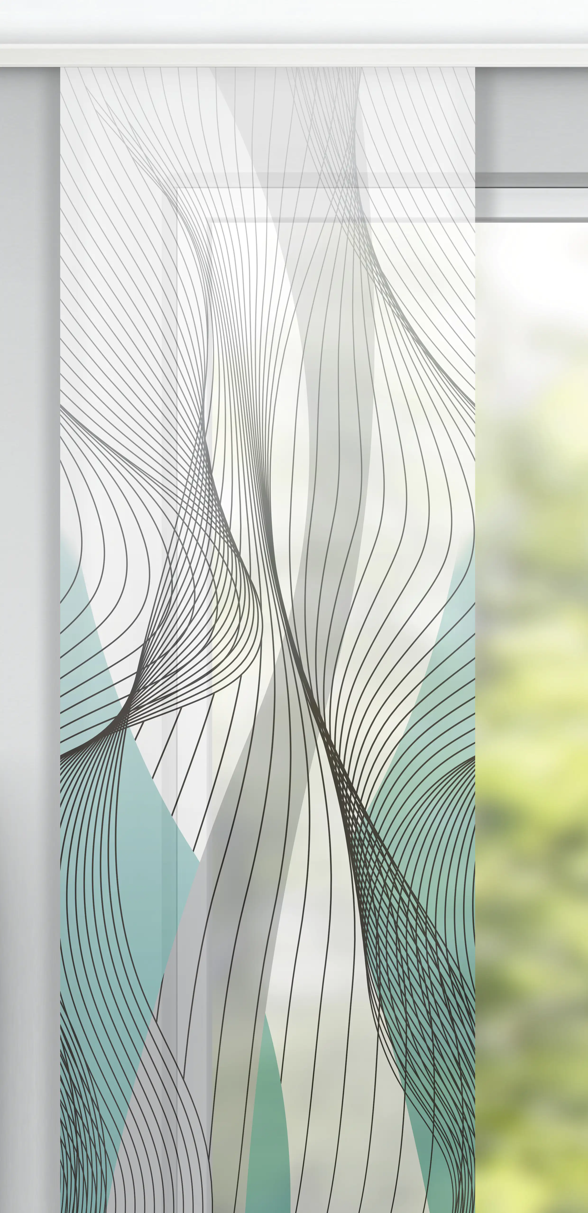 Neusser Collection Flächenvorhang Waves petrol, 60 x 280 cm