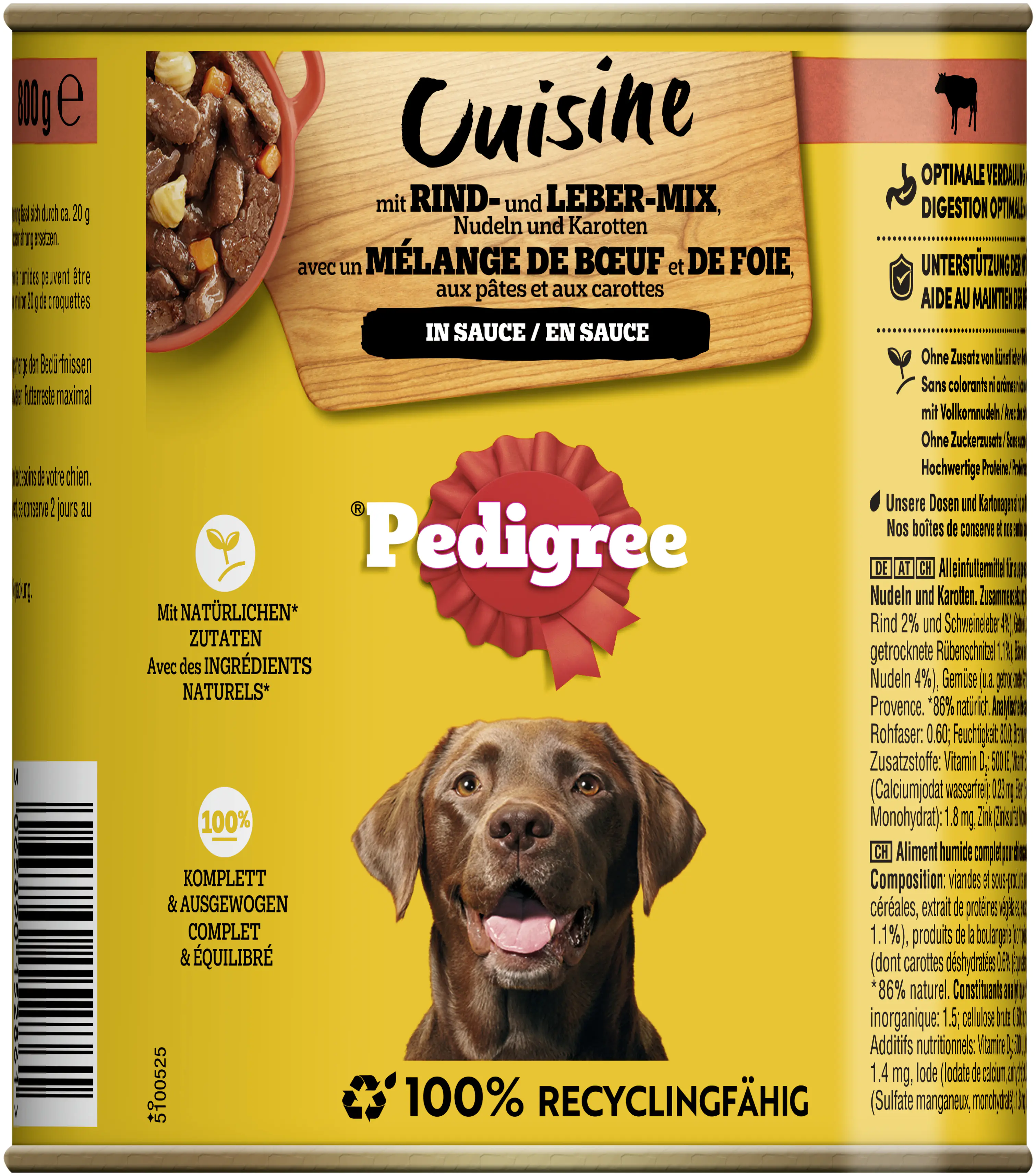 Pedigree Adult Cuisine in Sauce Rind, Nudeln & Karotten Hundefutter 800g Pedigree Adult Cuisine in Sauce Rind, Nudeln & Karotten Hundefutter 800g