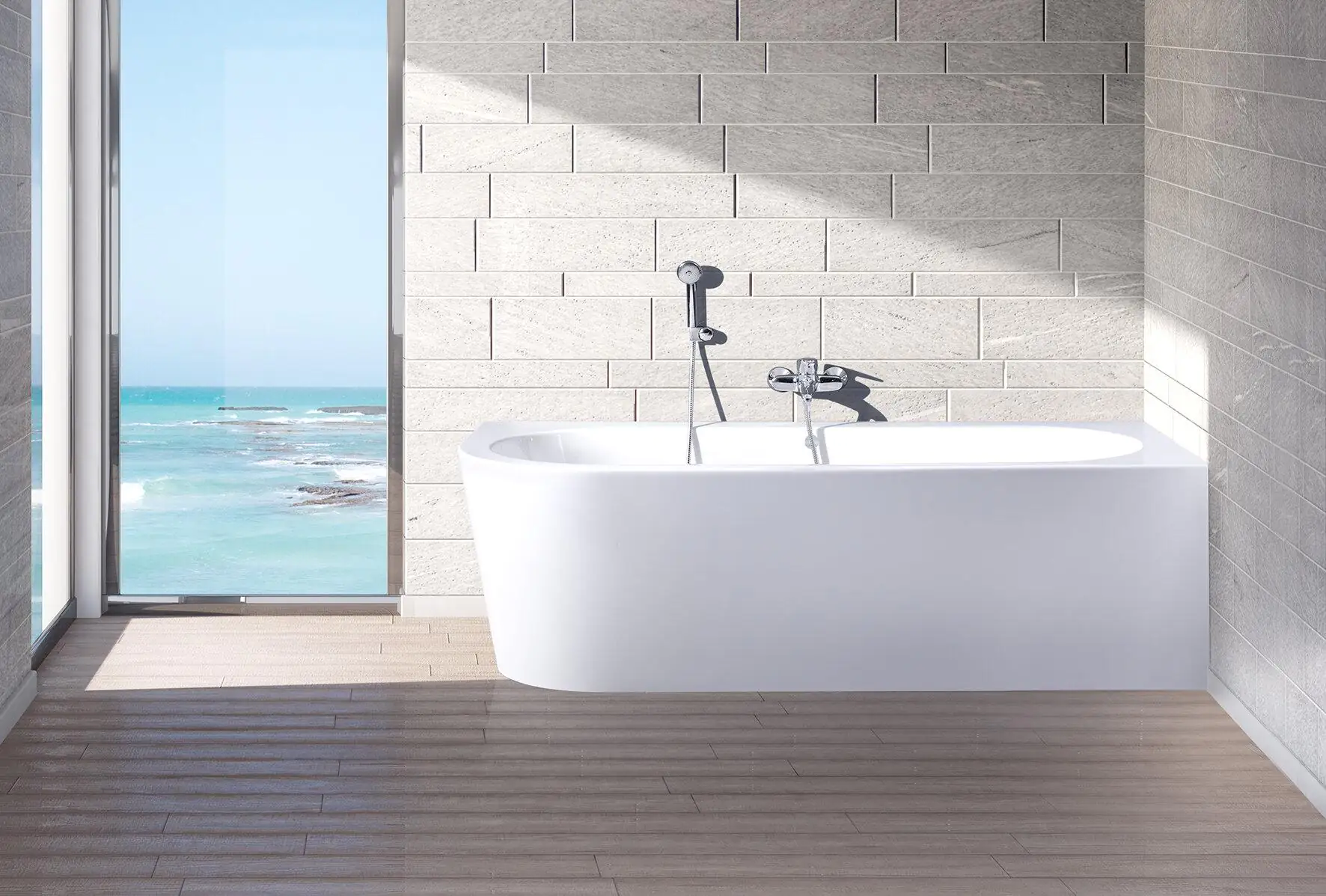 Ottofond Freistehende Badewanne Modena Corner Weiß links 178 x 78 x 44 cm