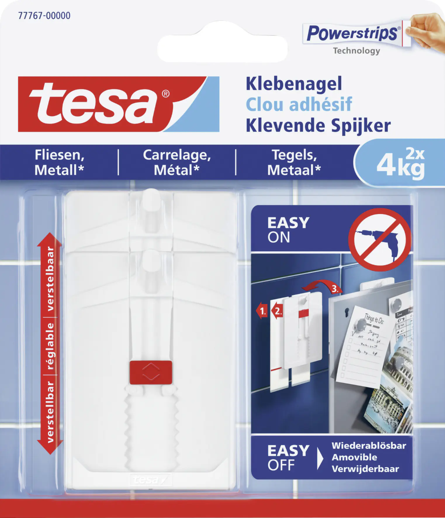 tesa Klebenagel Traglast 4 kg, 2 Stück