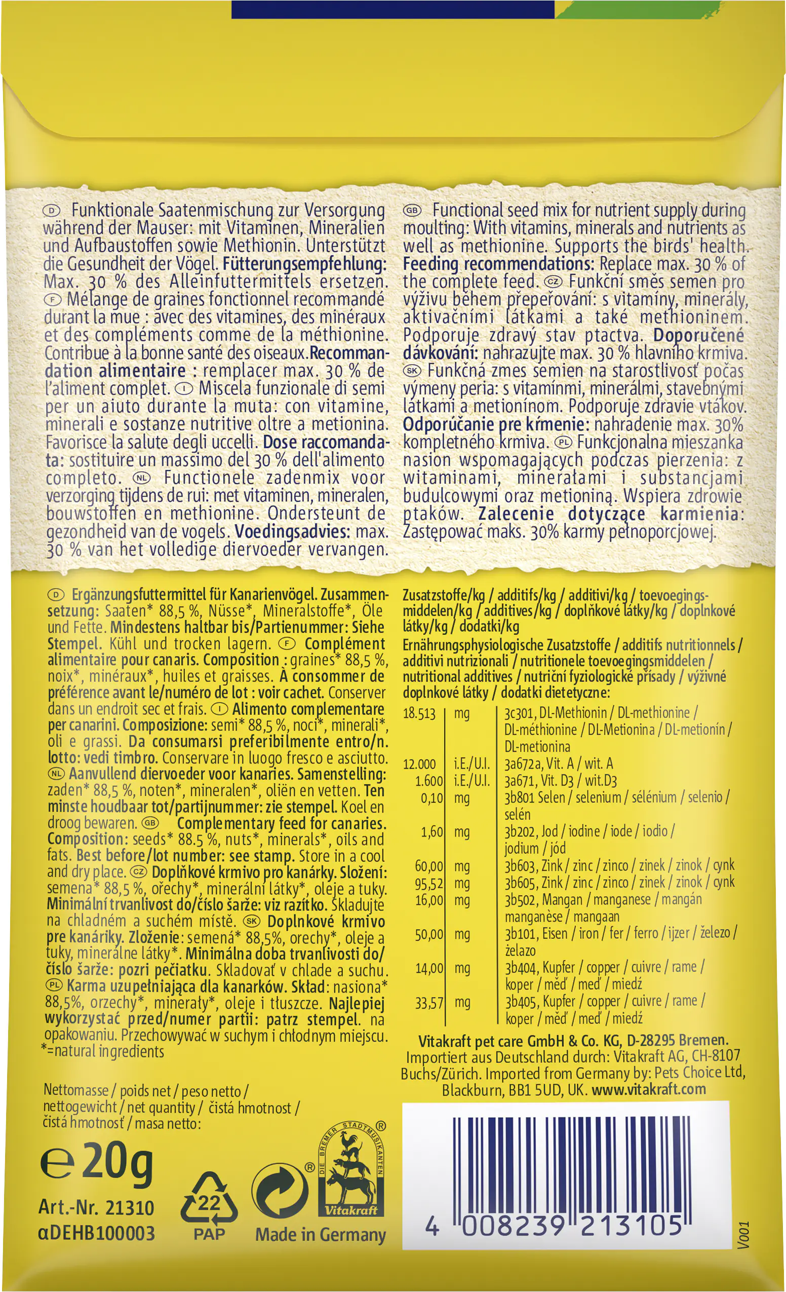 Vitakraft Mauserhilfe 20 g