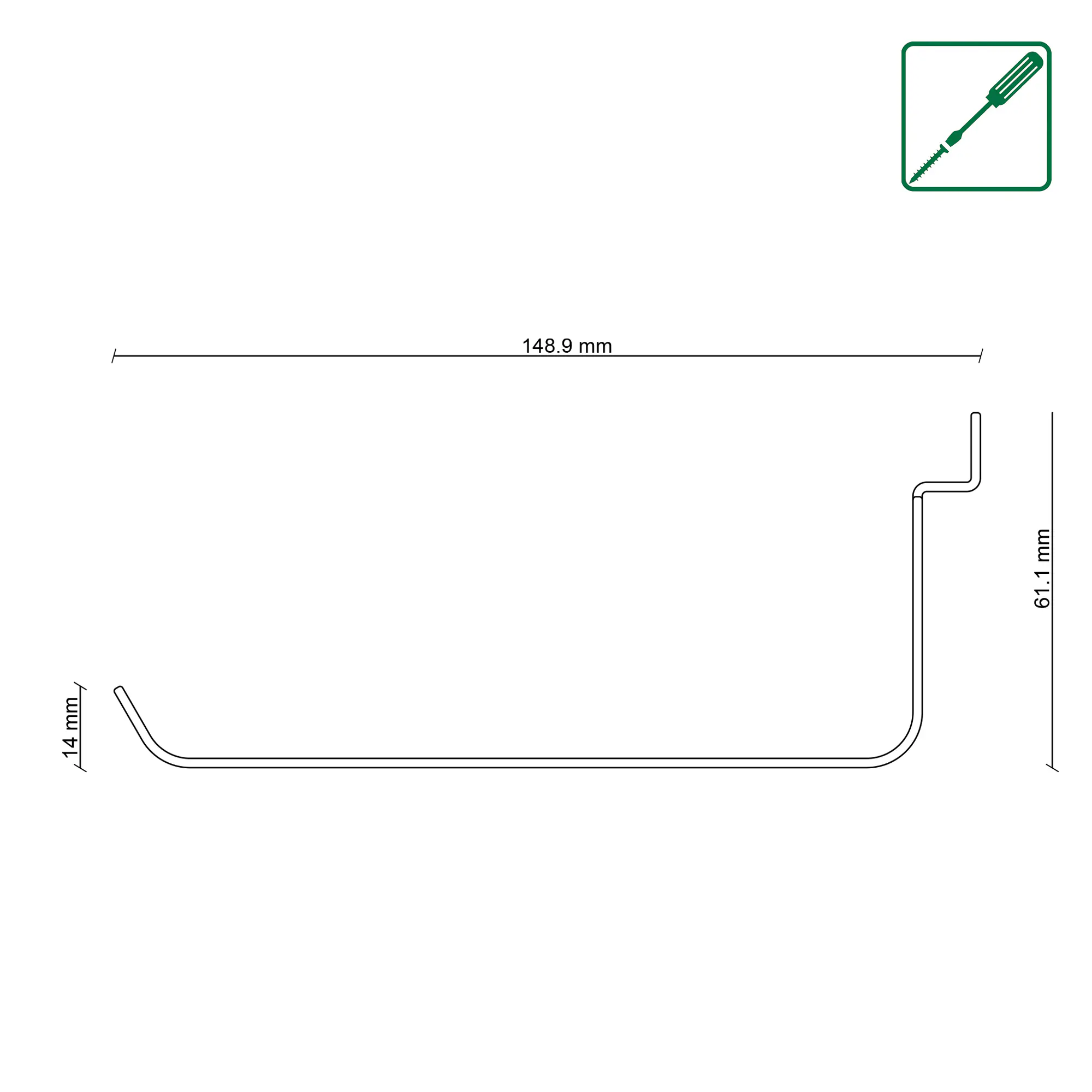 FN Neuhofer Ablage für Akustikpaneel 31,9 x 15 cm schwarz