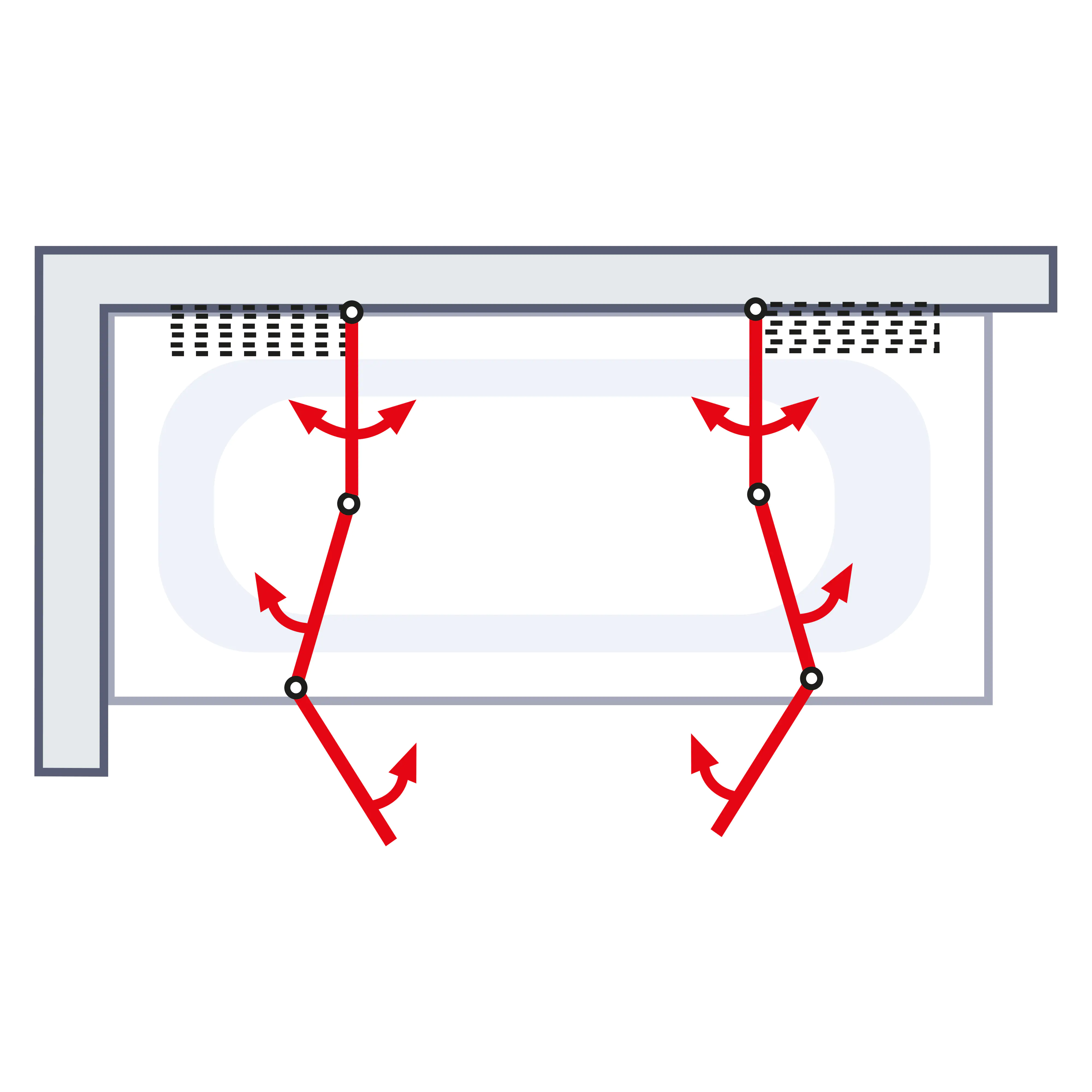 Schulte Badewannenaufsatz D1700 2 x 3-tlg. 104 x 80 cm