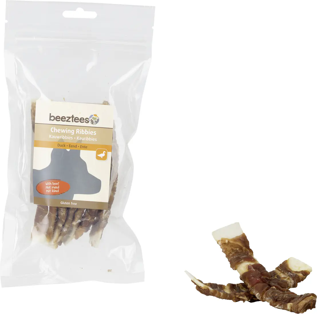 Beetzees Ribbies Ente Hundesnack 12,5 cm