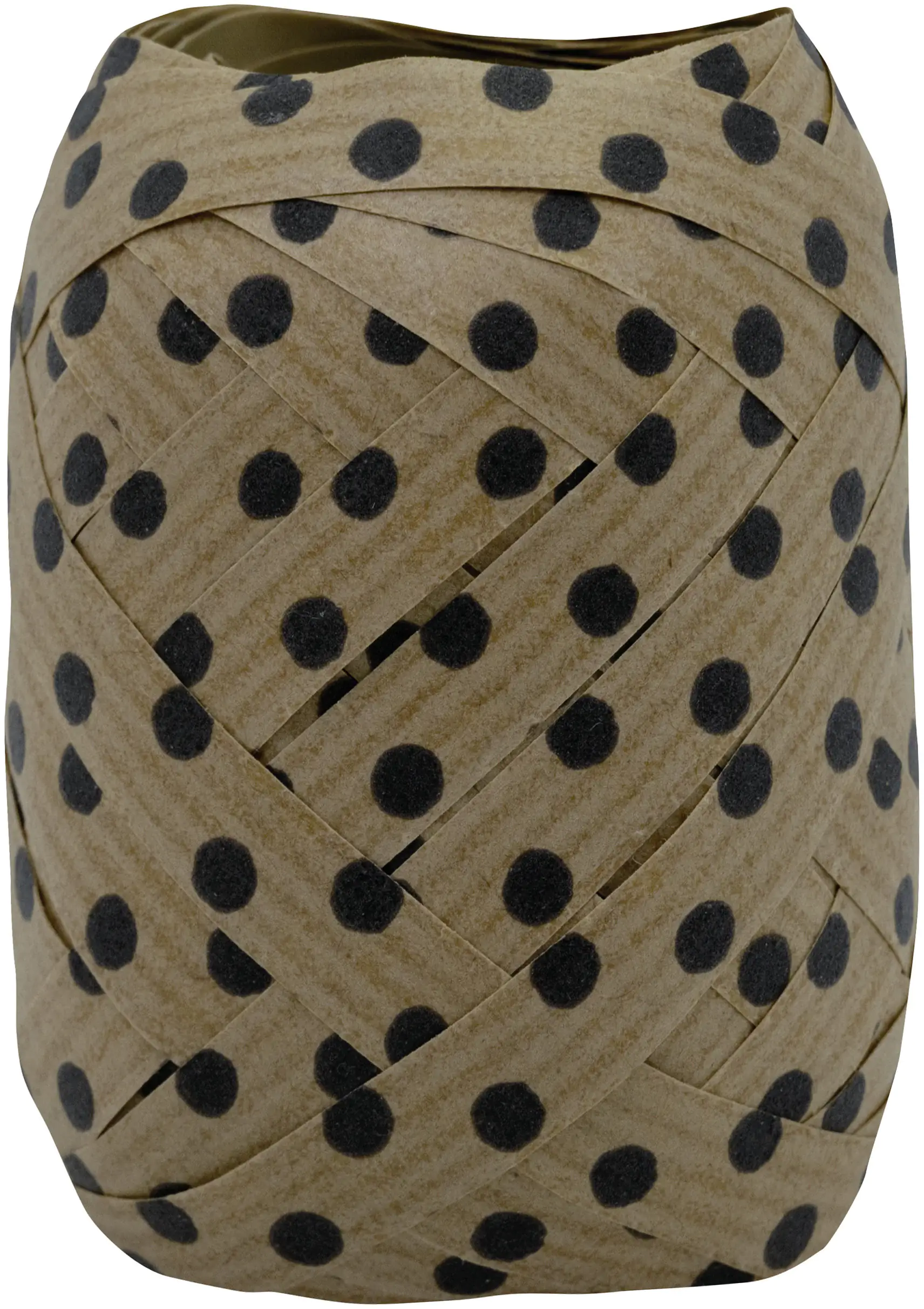 Braun & Company Geschenkband Ei Knäuel schwarze Punkte 12 m x 10 mm