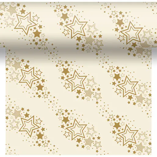 Duni Tischläufer holiday star cream 40 x 480 cm