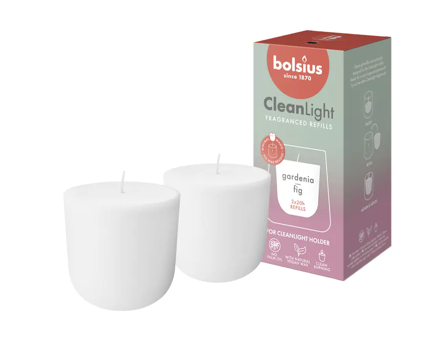 Bolsius Cleanlight Duft-Nachfüller 2er Pack Gardenia & Feige