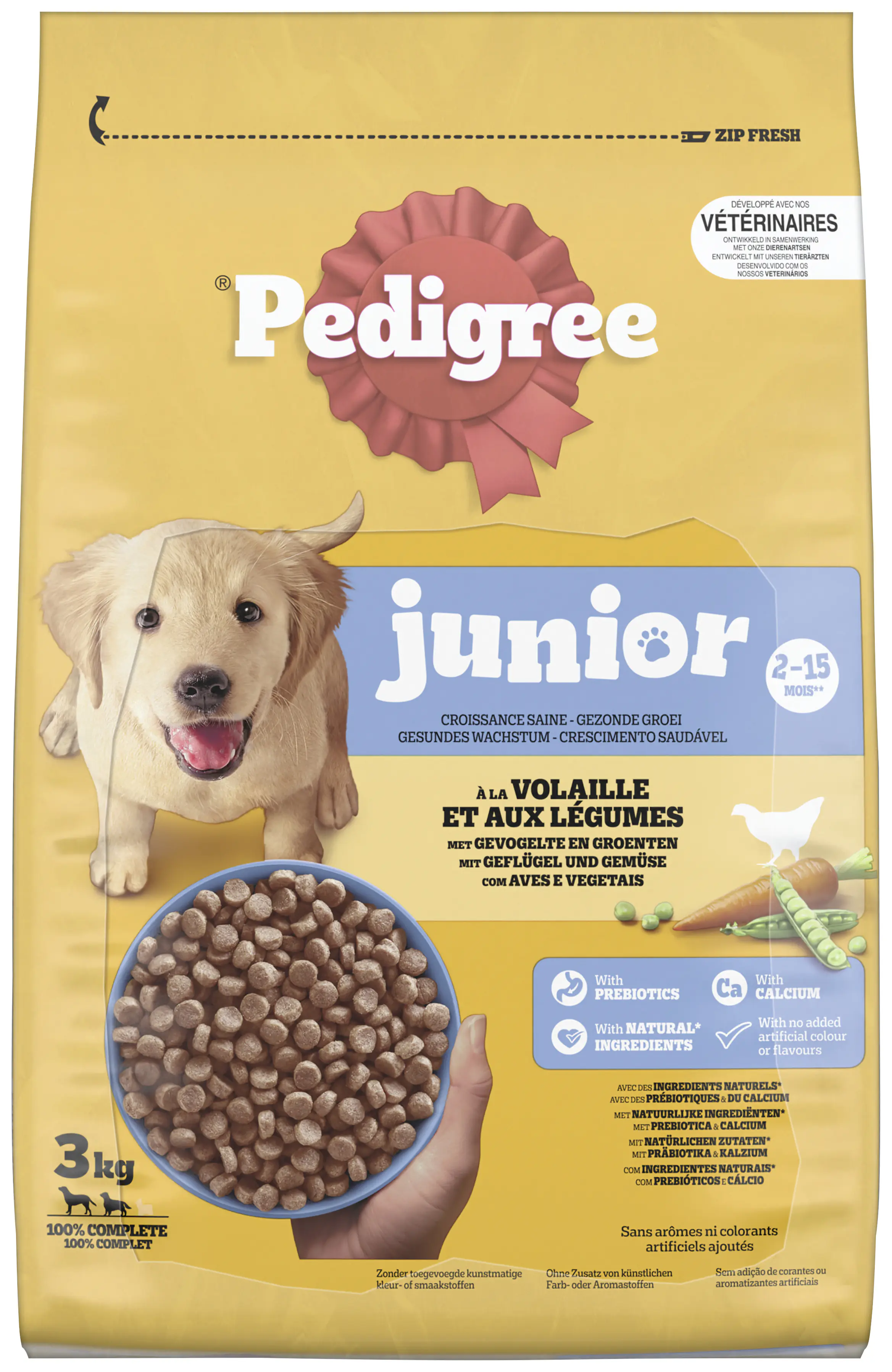 Pedigree Hundetrockenfutter Junior 3 kg Geflügel & Gemüse