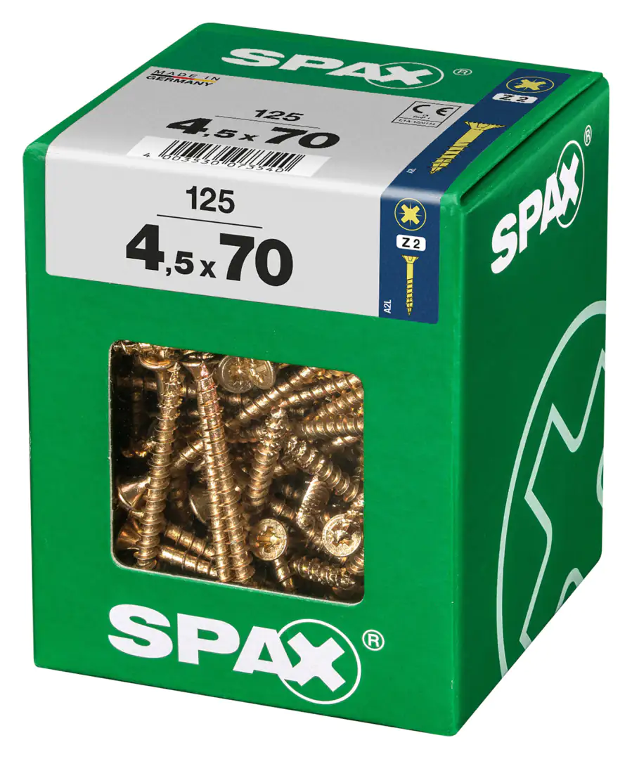 Spax Universalschrauben 4.5 x 70 mm PZ 2 - 125 Stk.