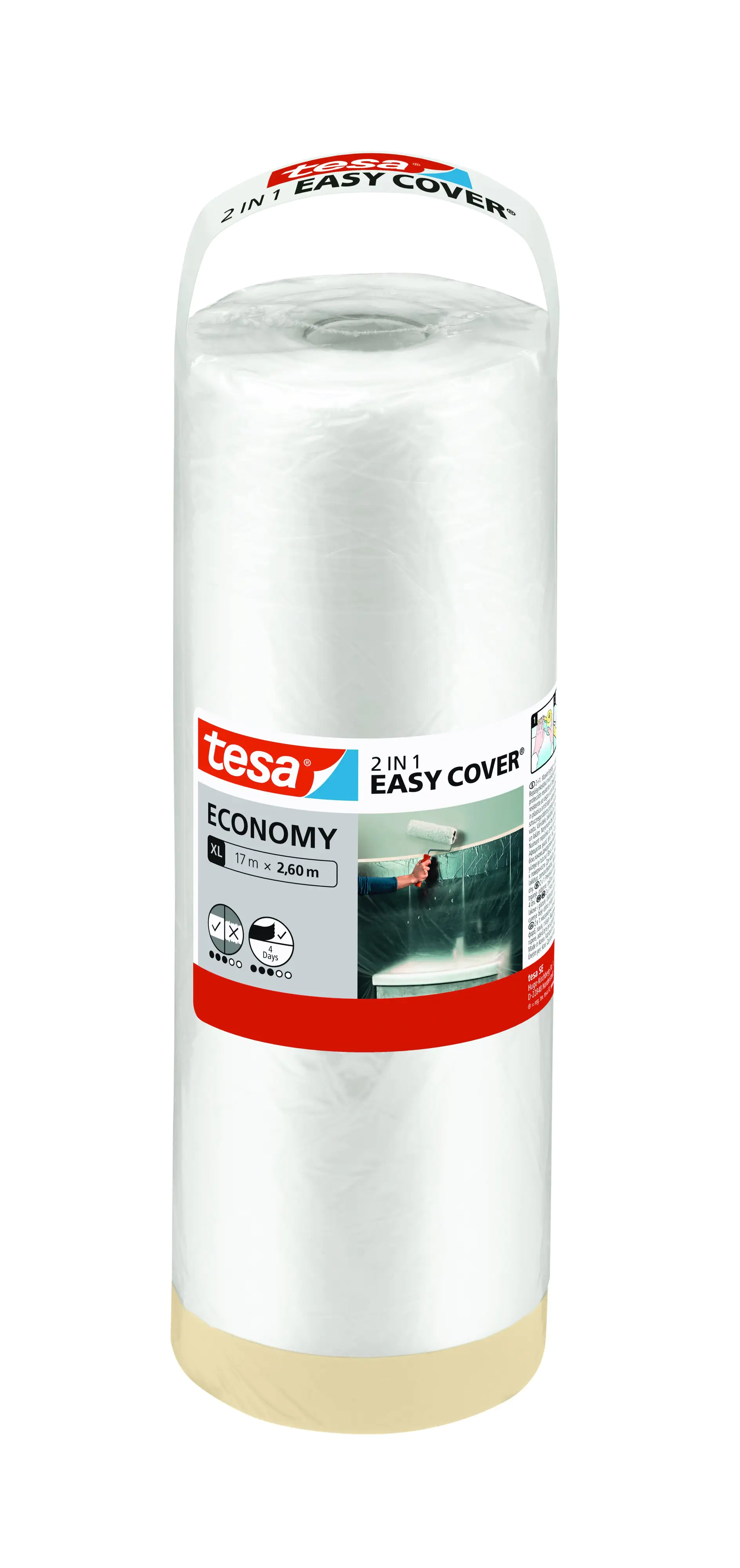 tesa Abdeckfolie Easy Cover Economy Nachfüllrolle XL 17 m x 2,60 m