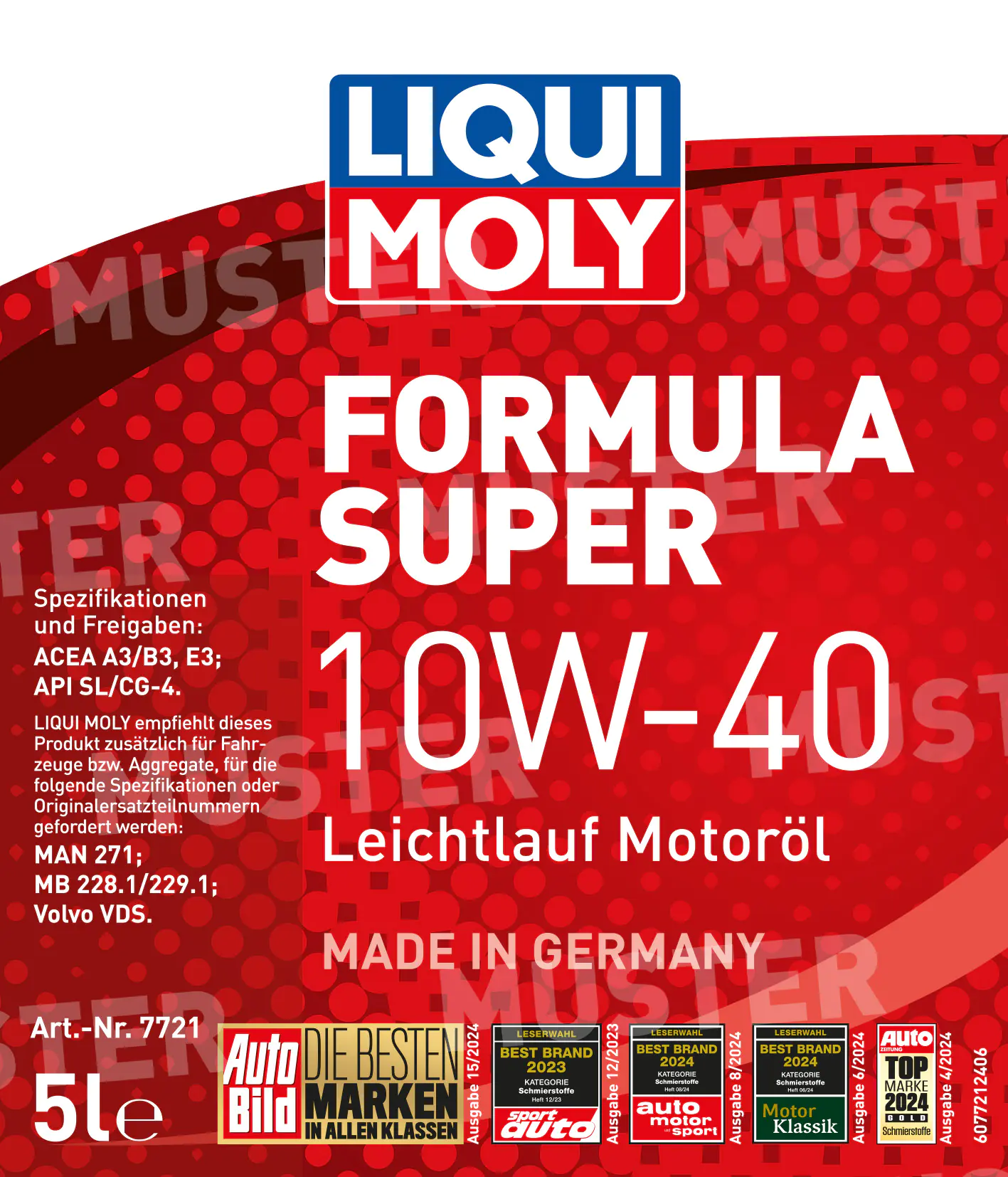 Liqui Moly Motoröl Formula Super 10W-40 5 L Liqui Moly Motoröl Formula Super 10W-40 5 L