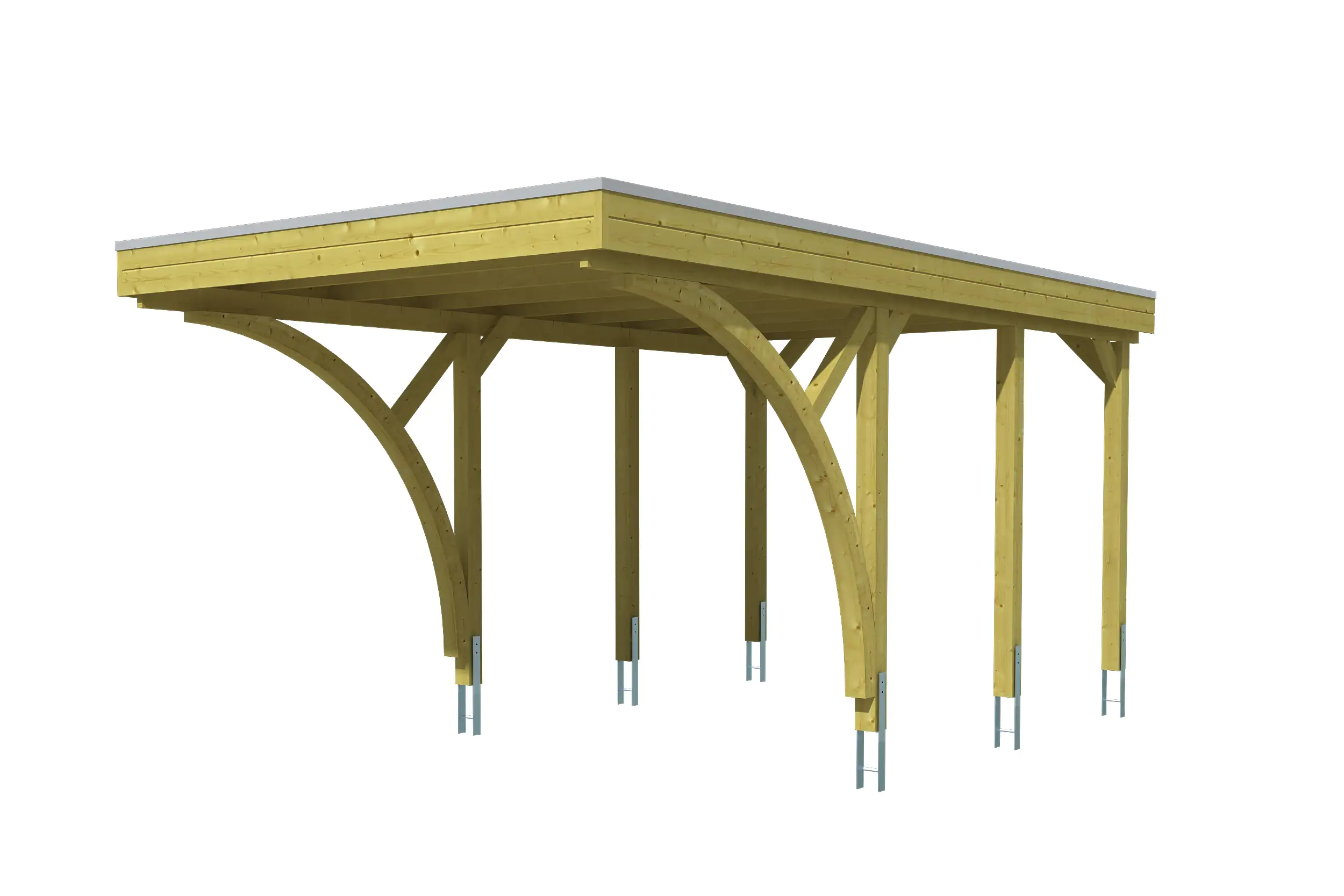 SKAN HOLZ Friesland Carport Set 6 314 x 555 cm, Grün imrpägniert